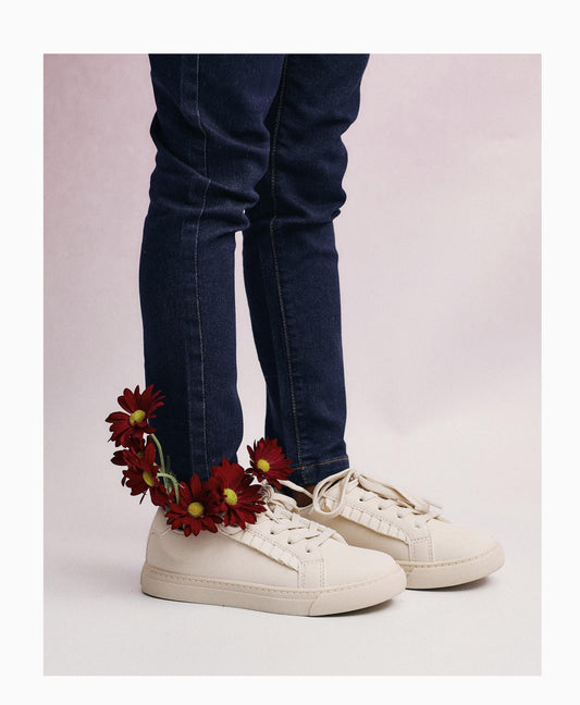 Trainers with Ruffles for Girls, Beige