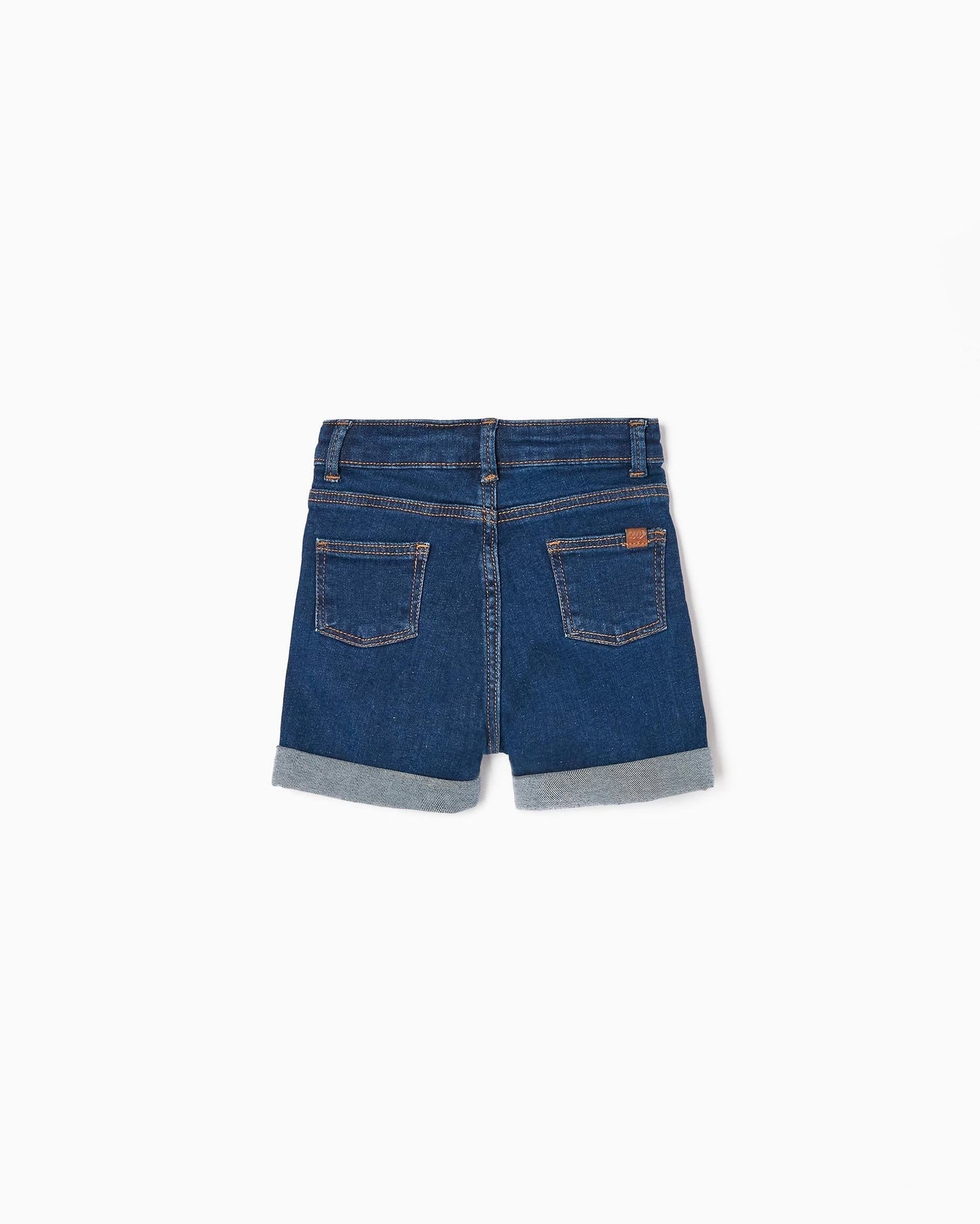 Cotton Denim Shorts for Baby Girls, Blue