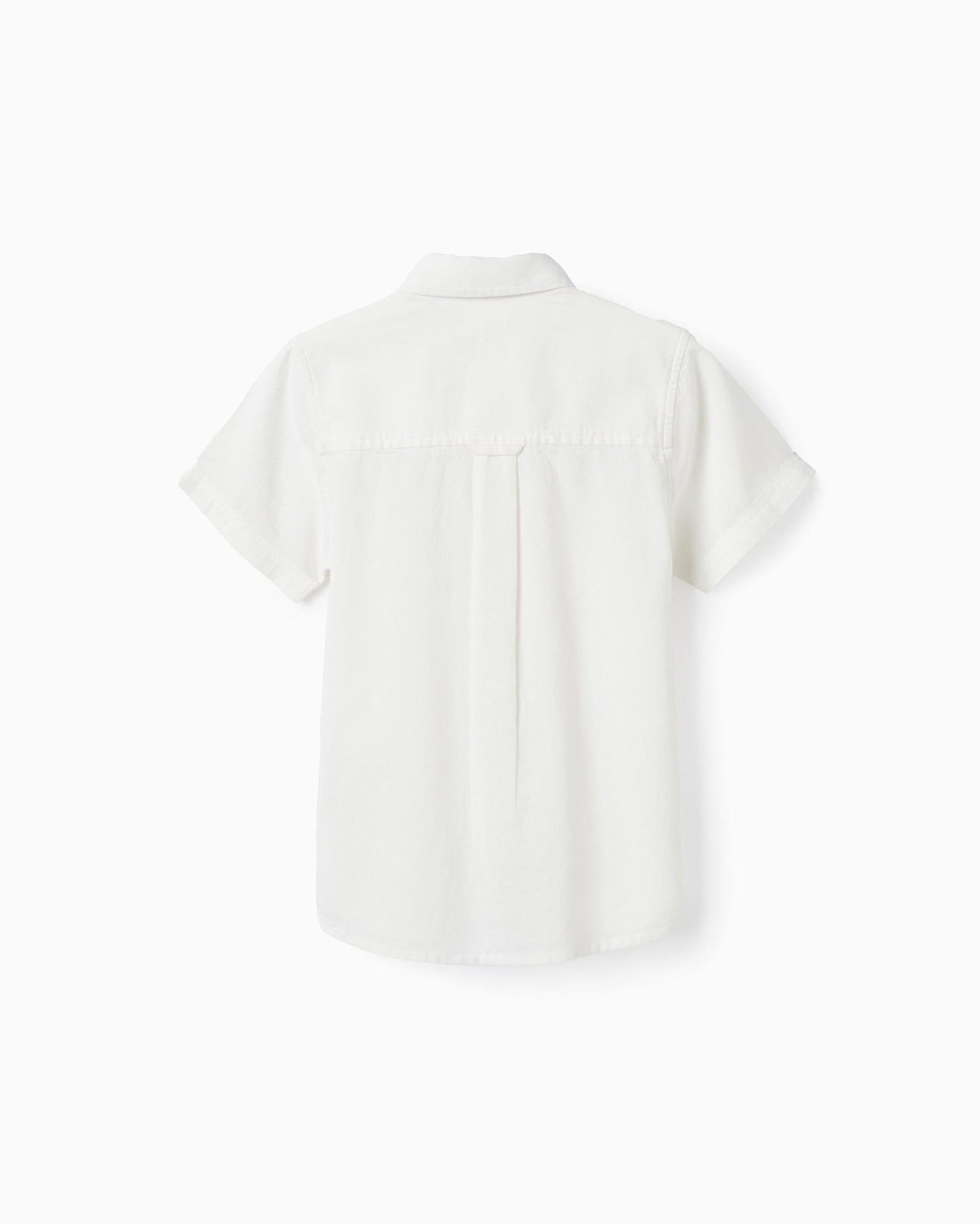 Short Sleeve Cotton Shirt for Boys, White