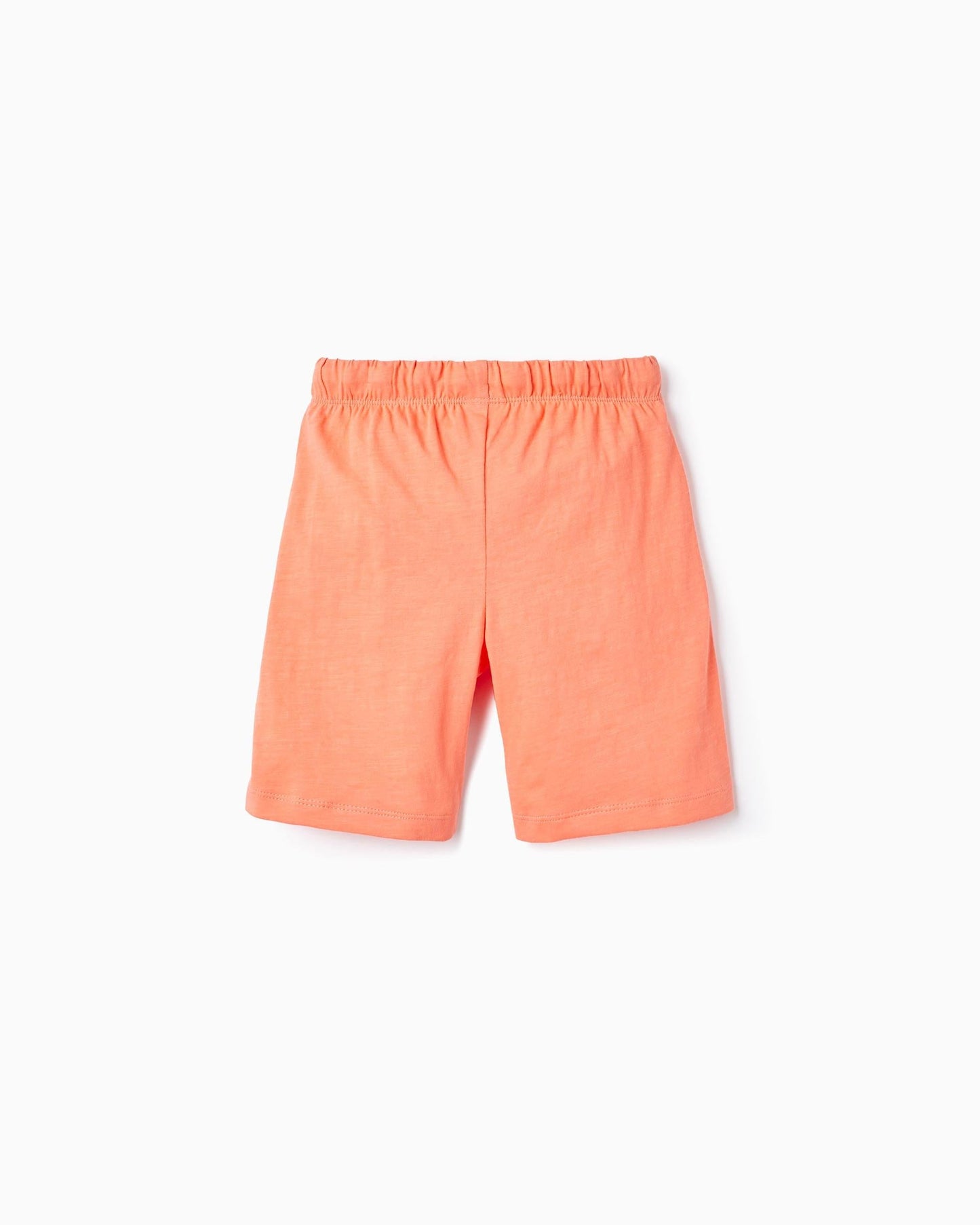 2 Cotton Jersey Shorts for Boys, Yellow/Coral