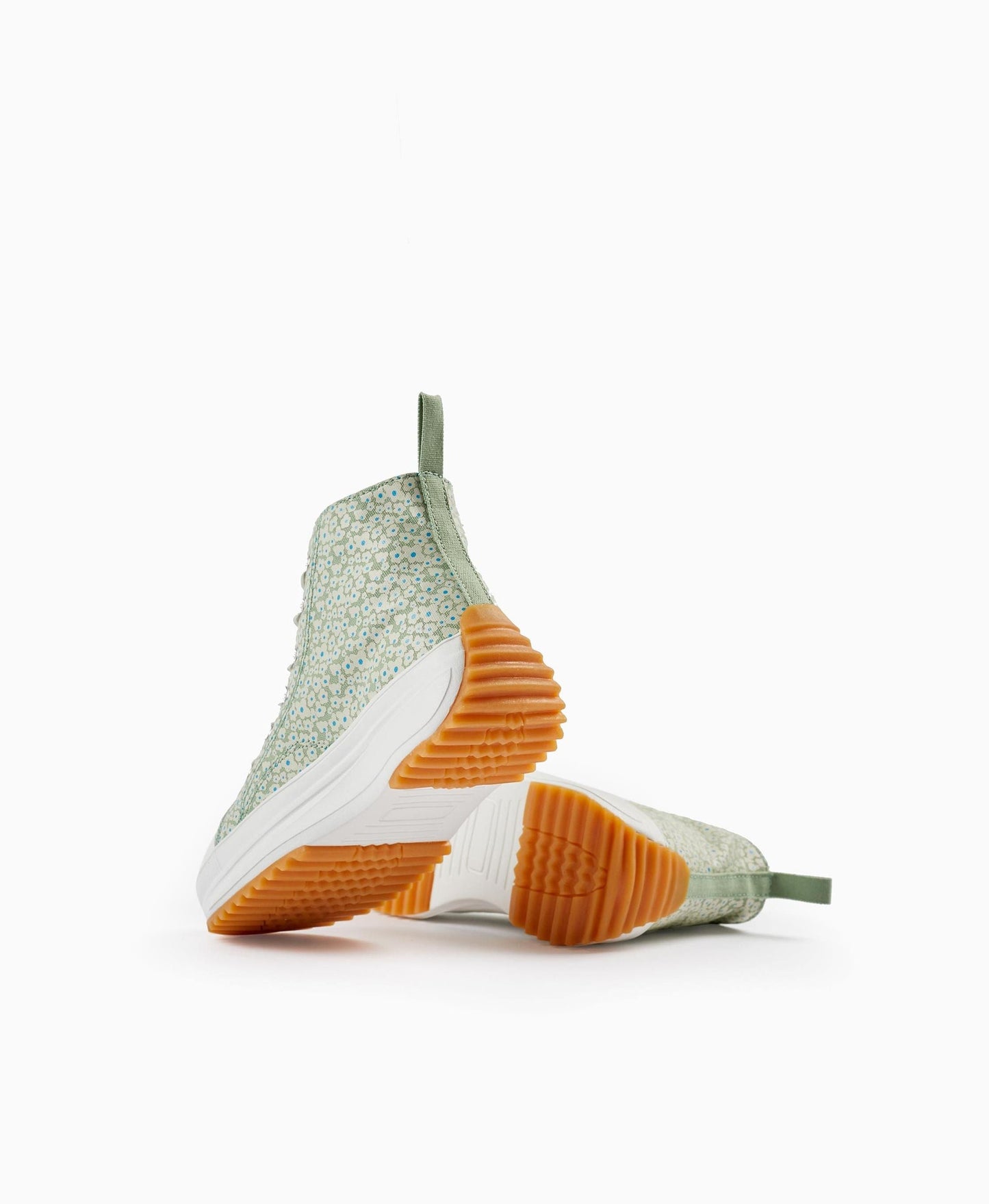 High-top Sneakers for Girls 'Floral', White/Green