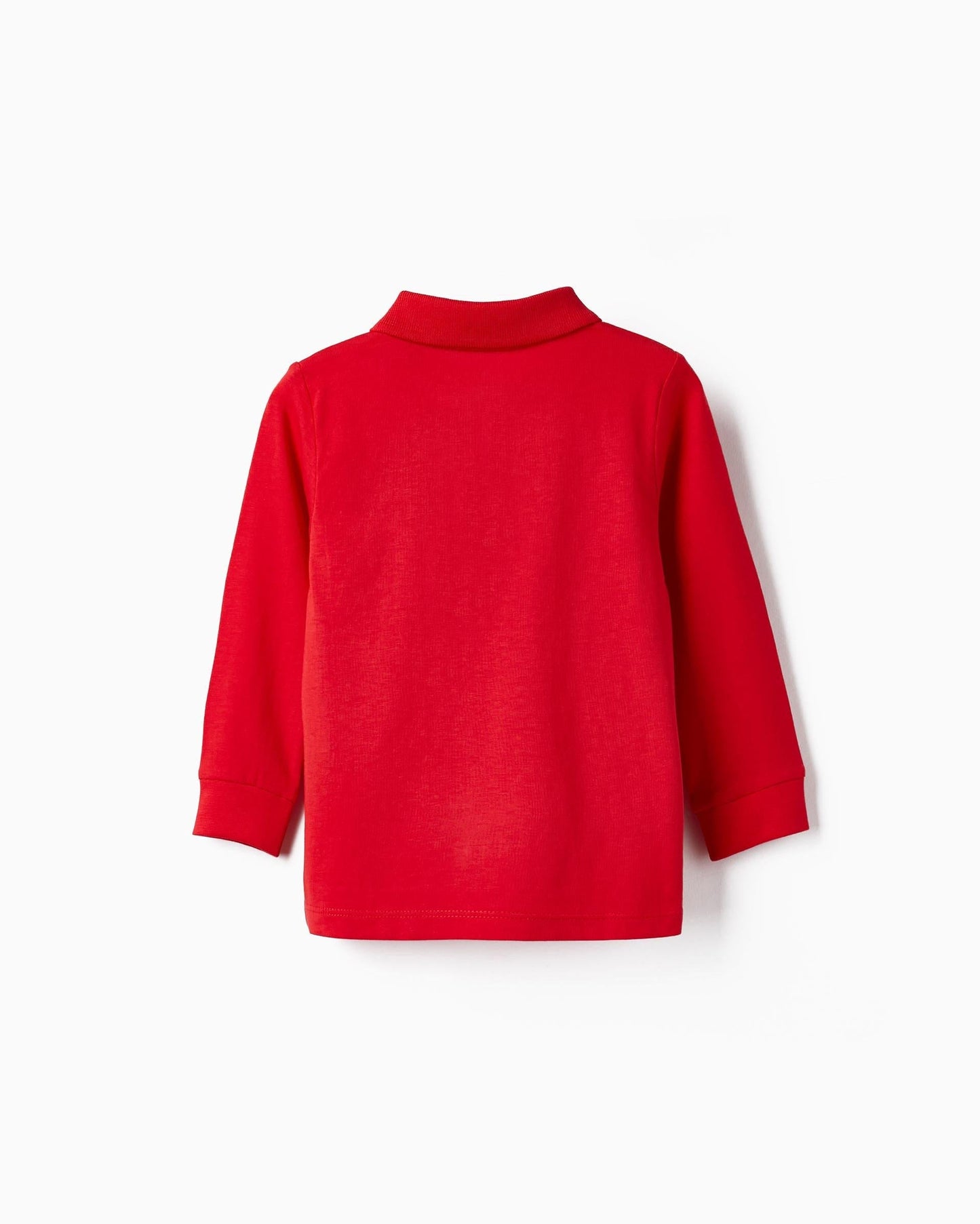 Long Sleeve Cotton Polo for Baby Boys, Red