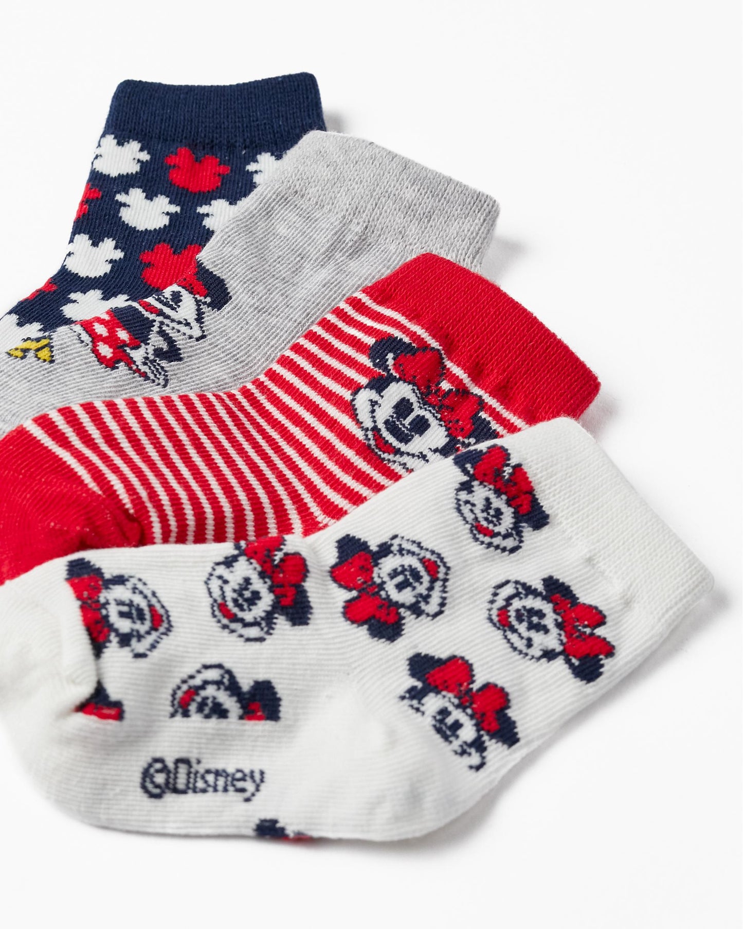 Pack of 4 Pairs of Socks for Baby Girls 'Minnie', Multicolour