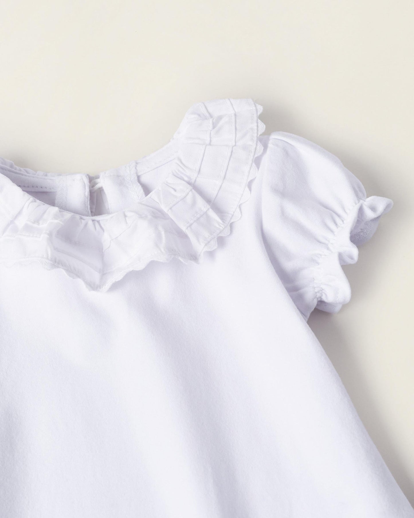 Bodysuit-Blouse in Cotton for Newborn Girls, White