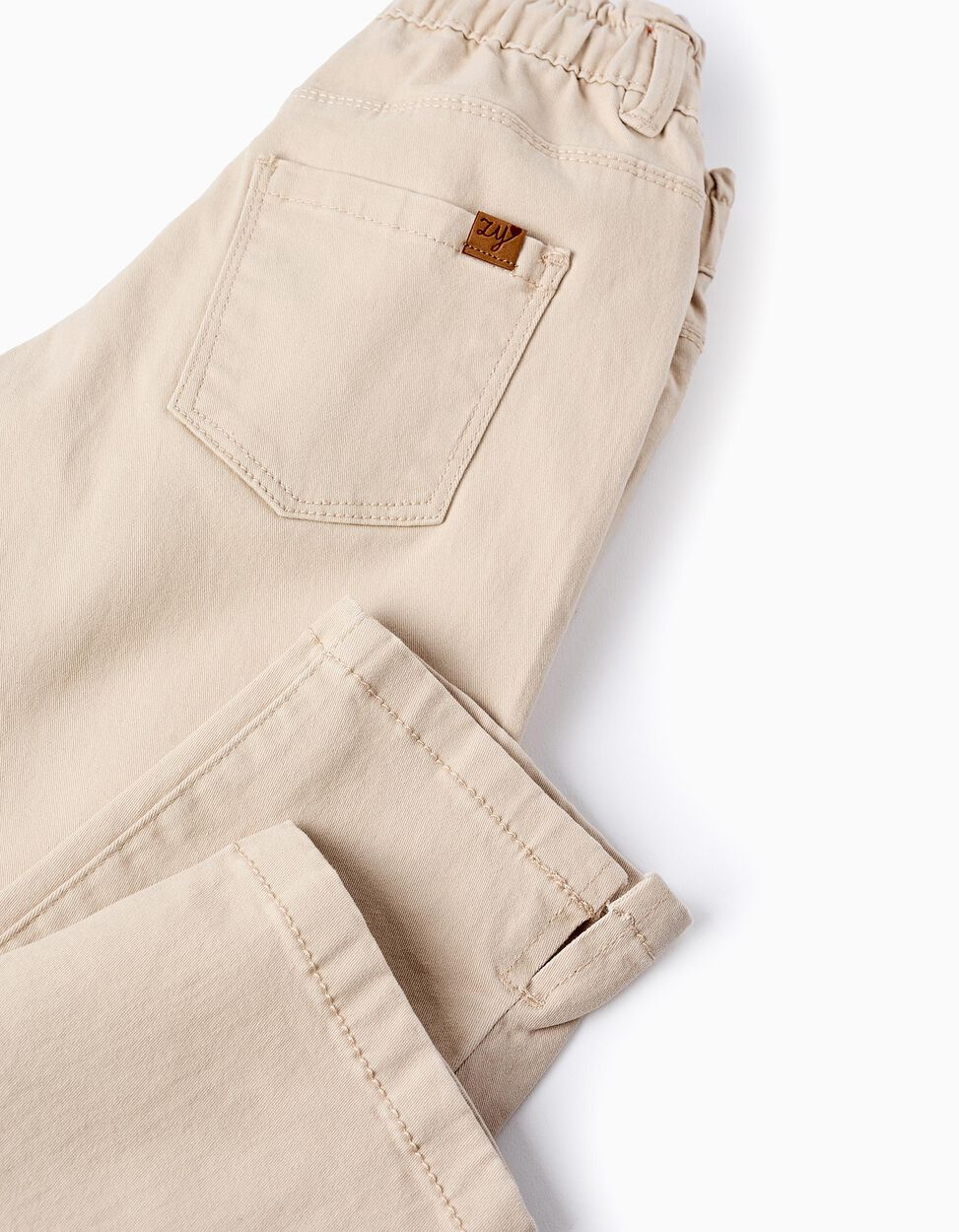 Paperbag Trousers for Girls, Beige