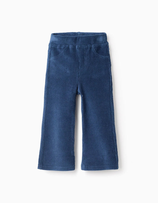 Corduroy Flare Jeggings for Baby Girls, Turquoise