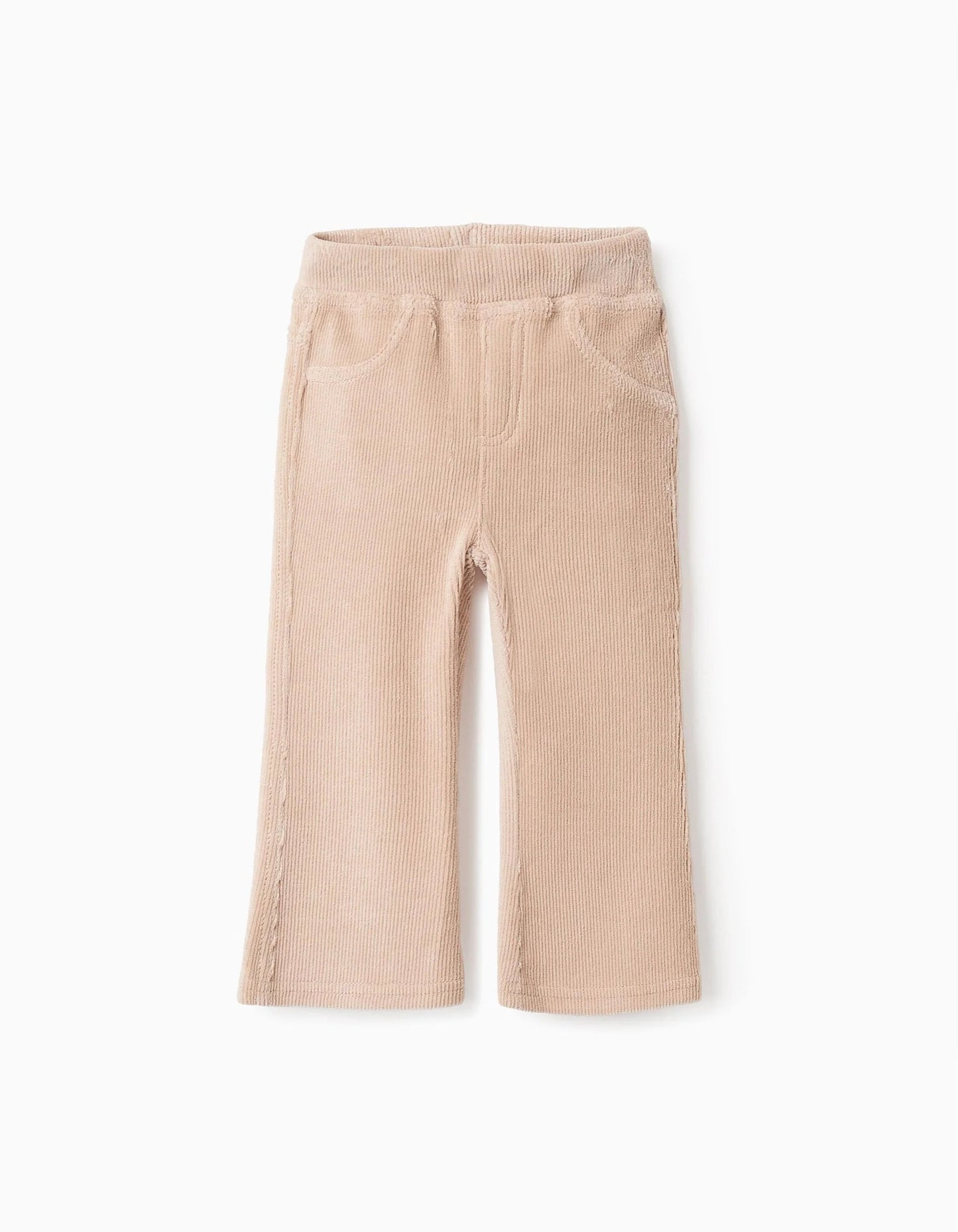 Corduroy Flare Jeggings for Baby Girls, Beige