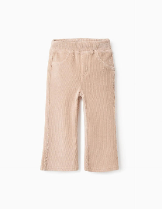 Corduroy Flare Jeggings for Baby Girls, Beige