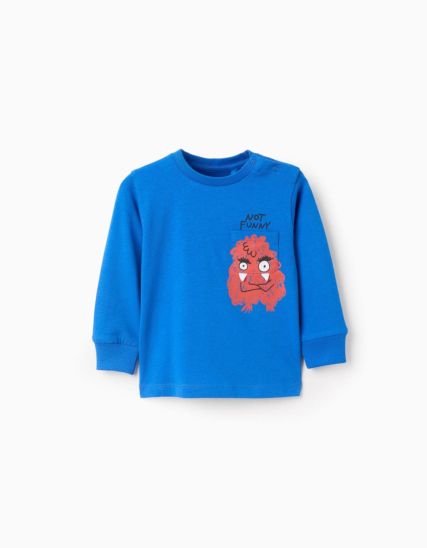 Long Sleeve T-shirt for Baby Boys 'Angry Monster', Blue