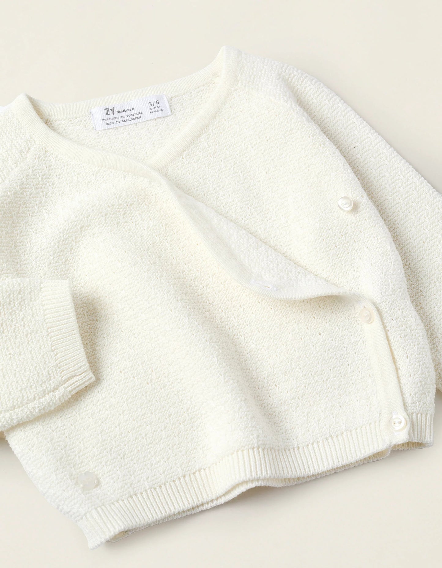 Openwork Knitwear Set for Newborns, White