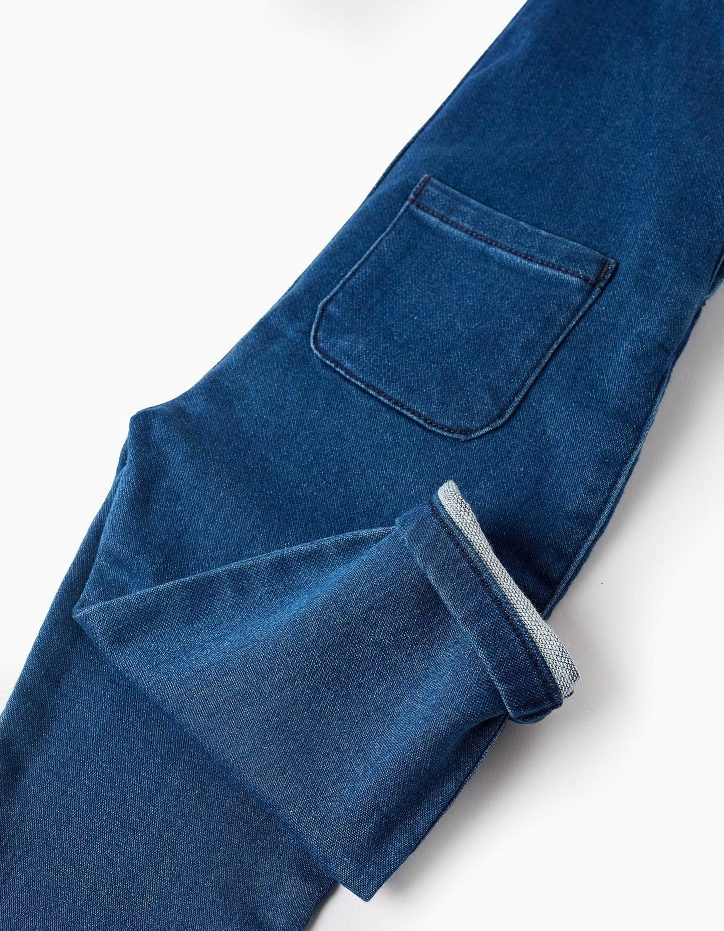 Denim Dungarees with Ruffles for Baby Girls, Blue