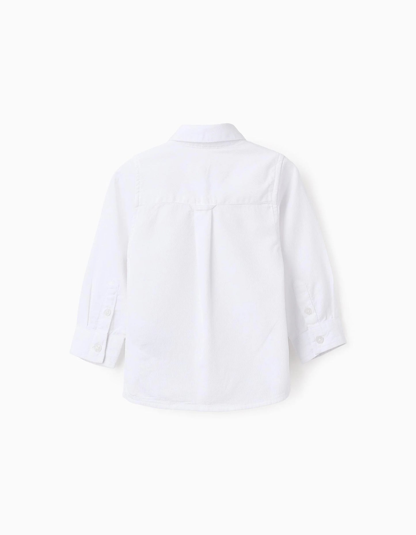 Cotton Textured Shirt for Baby Boys, White