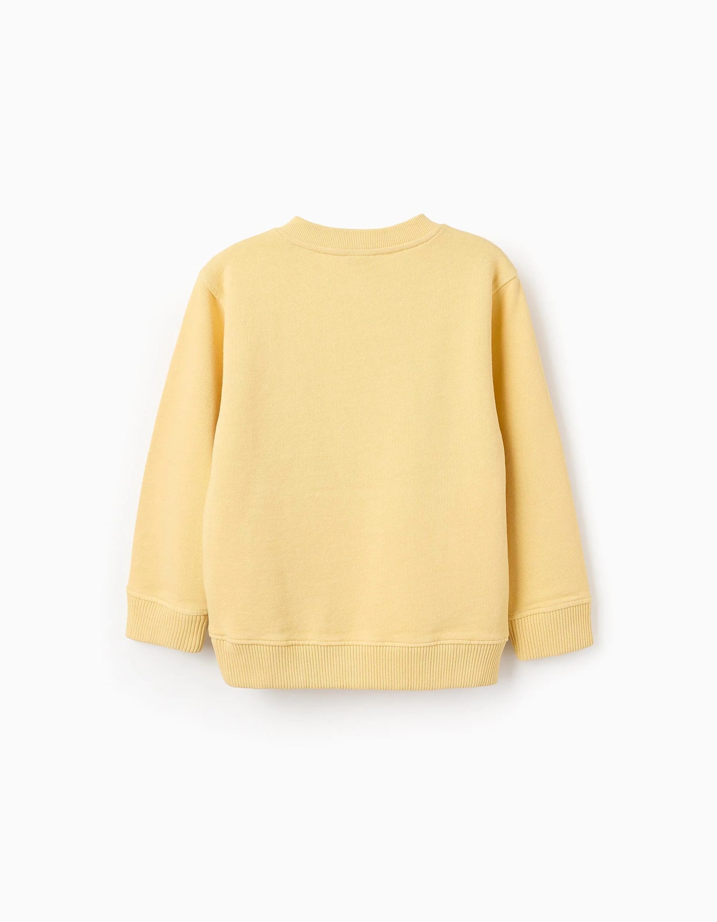 Cotton Sweatshirt with Kangaroo Pocket for Boys, Yellow