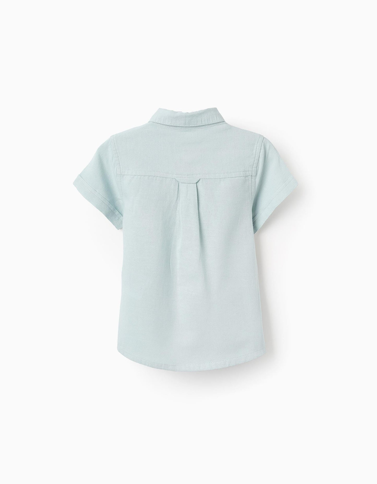 Shirt in Viscose, Cotton and Linen for Baby Boys, Aqua Green