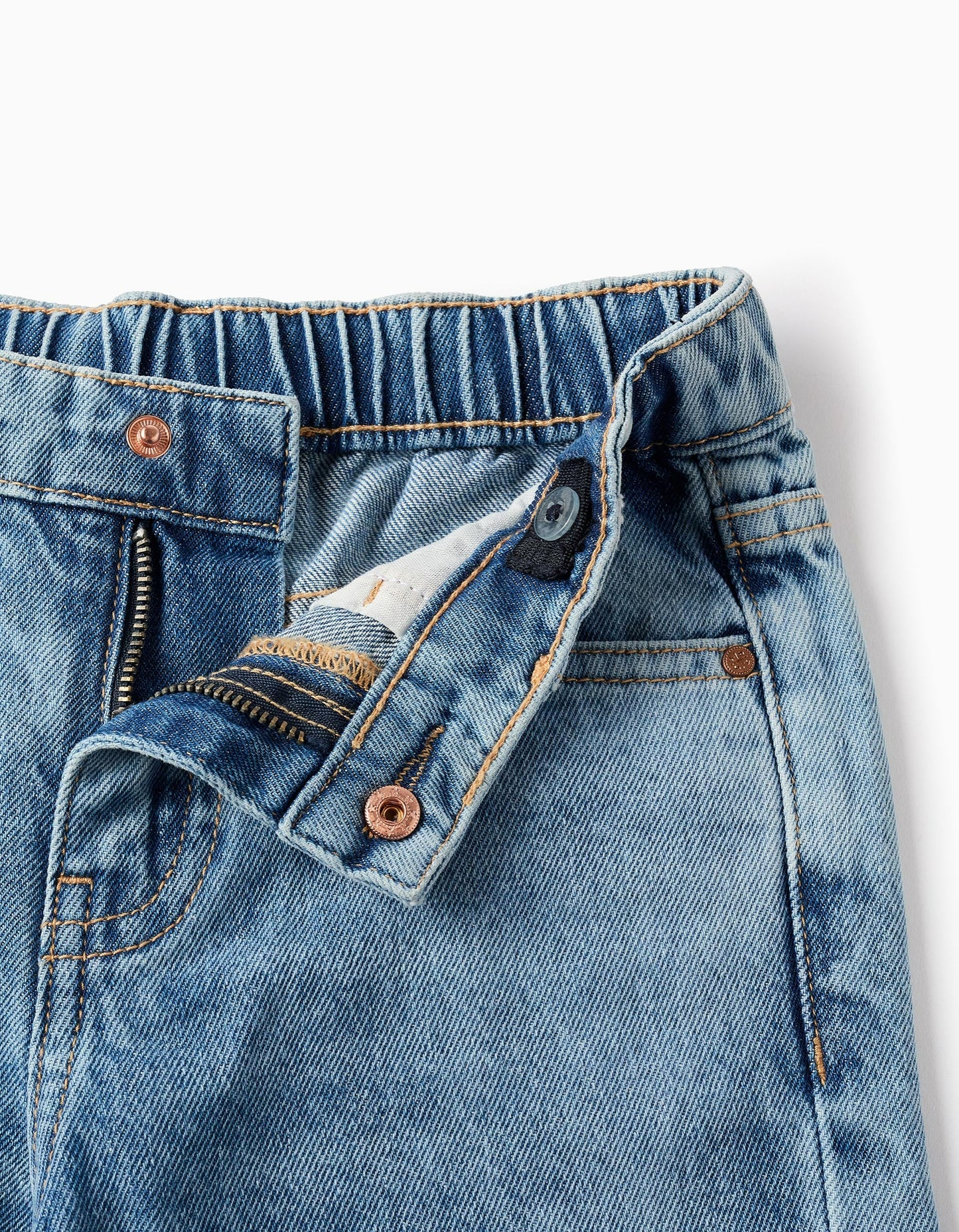 Denim Cotton Trousers for Boys 'Baggy', Blue