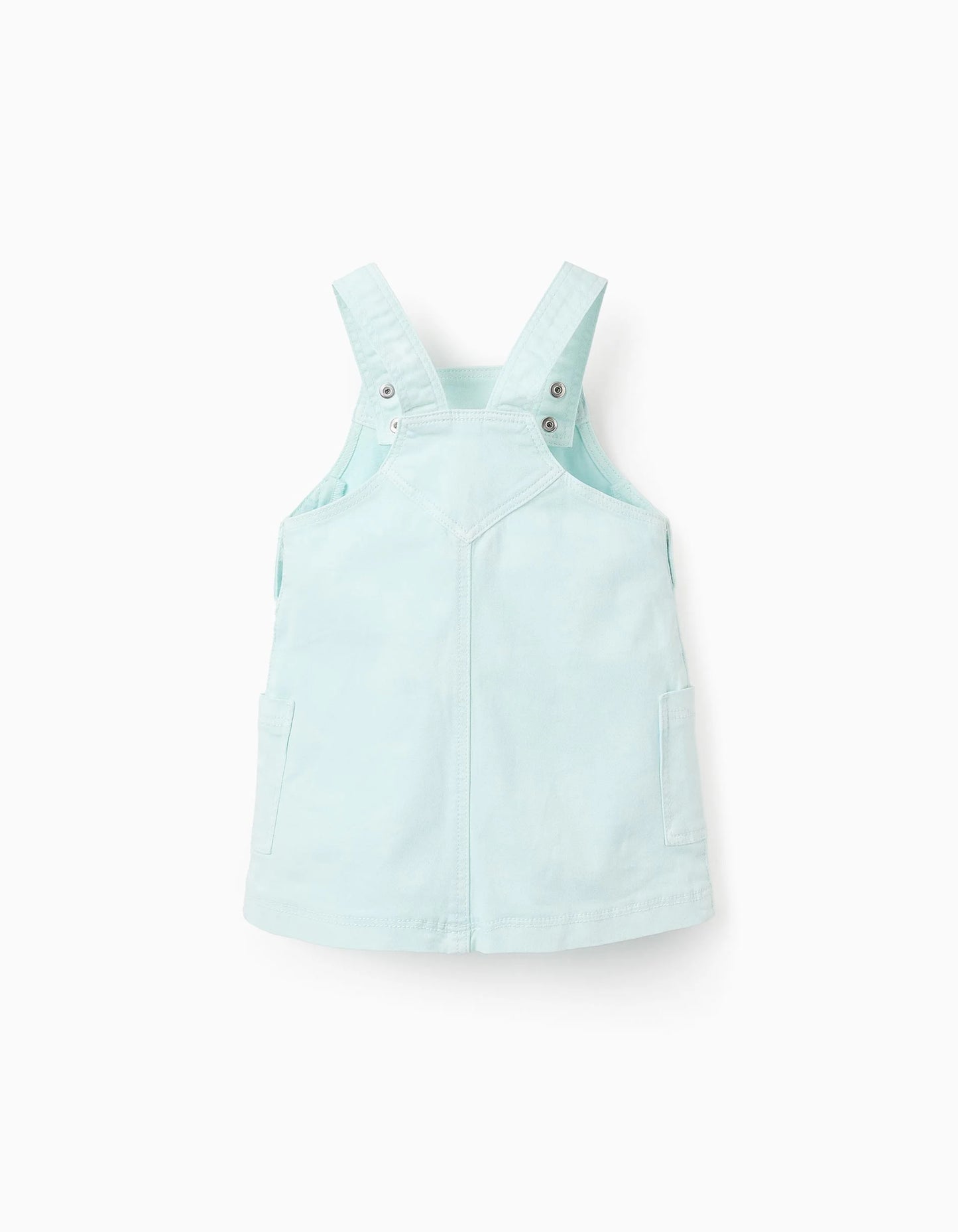 Pinafore Dress in Twill for Baby Girls, Light Blue