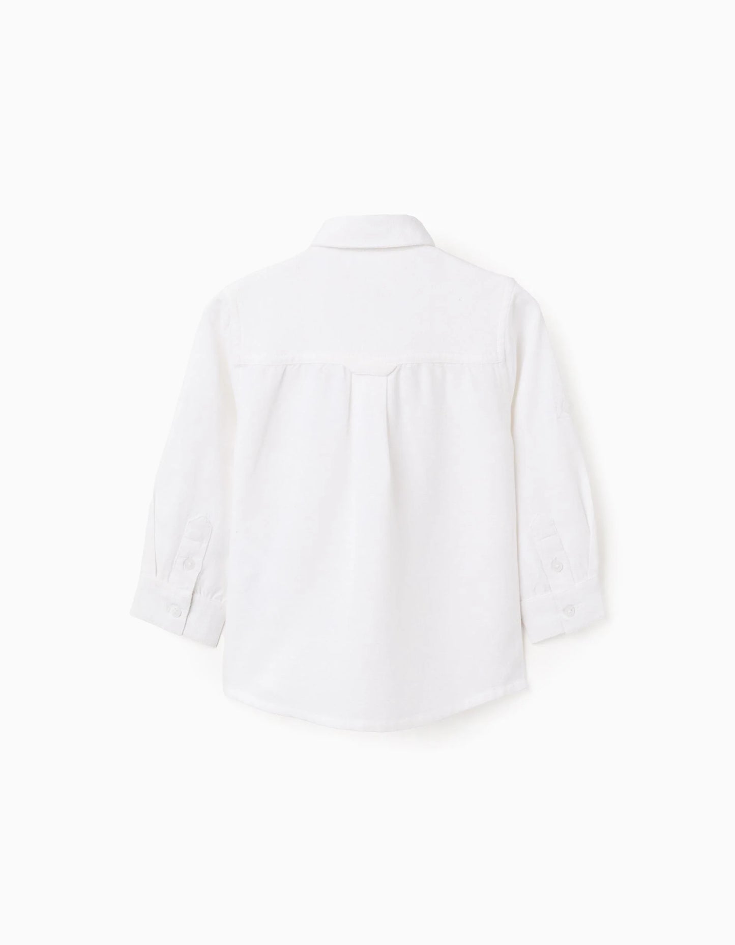 Shirt in Viscose, Cotton and Linen for Baby Boys, White