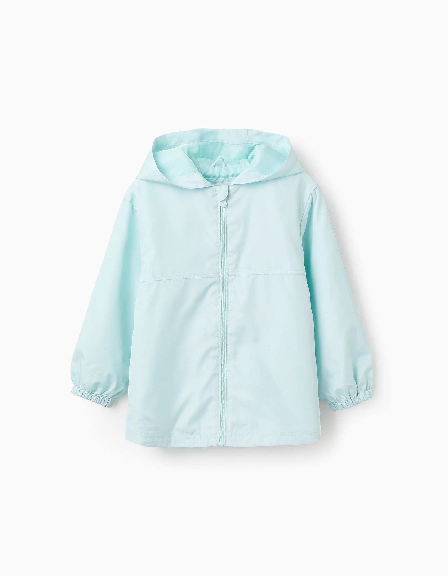 Hooded Windbreaker for Girls, Aqua Green