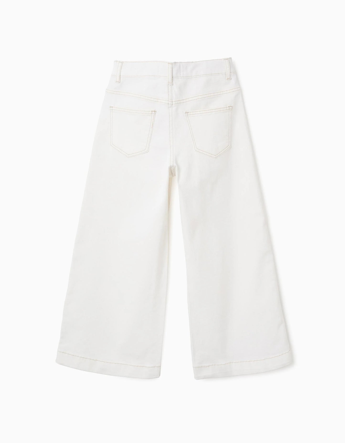 Twill Trousers for Girls 'Wide Leg', Beige