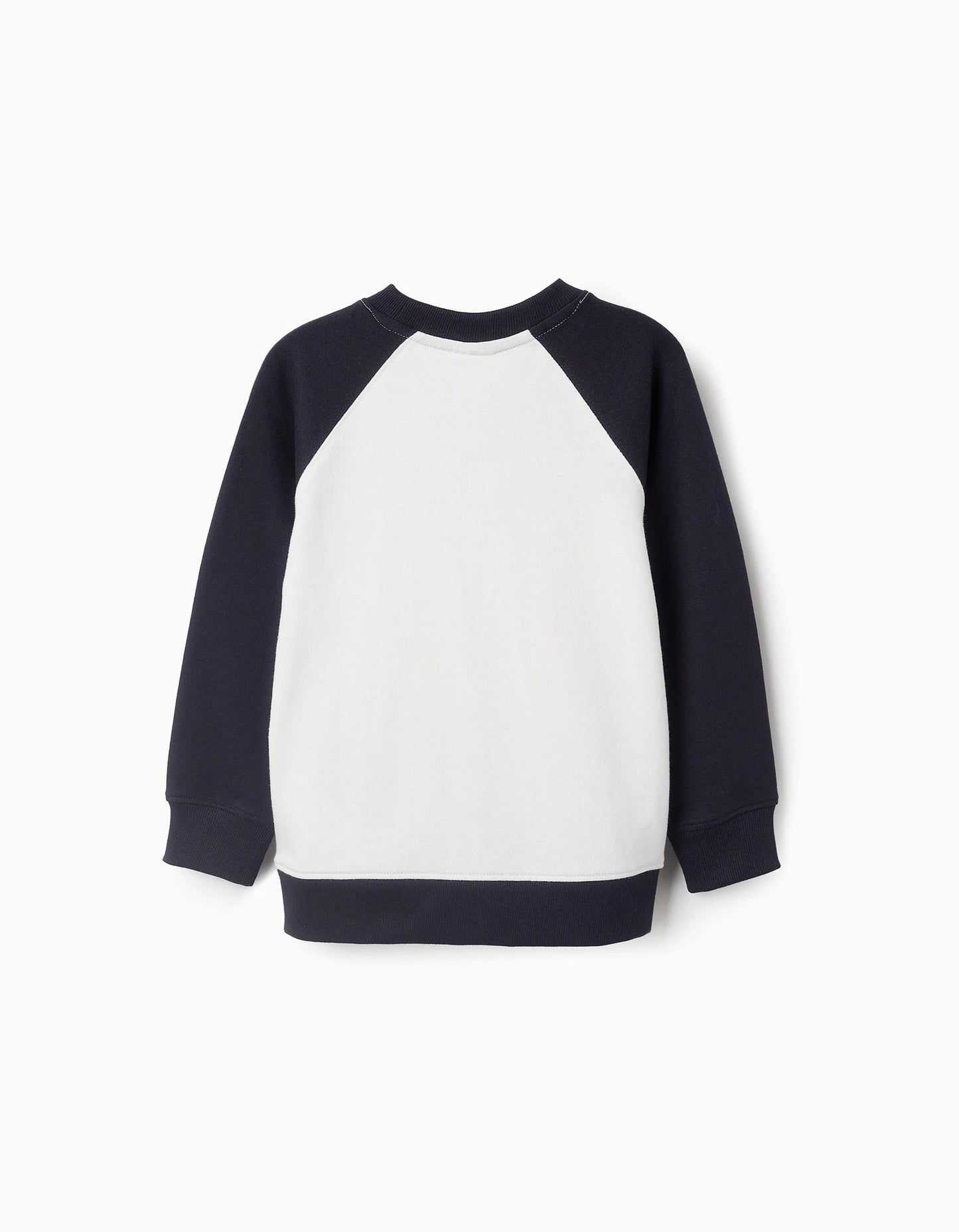 Raglan Sleeve Sweatshirt for Boys 'Navy', White/Dark Blue