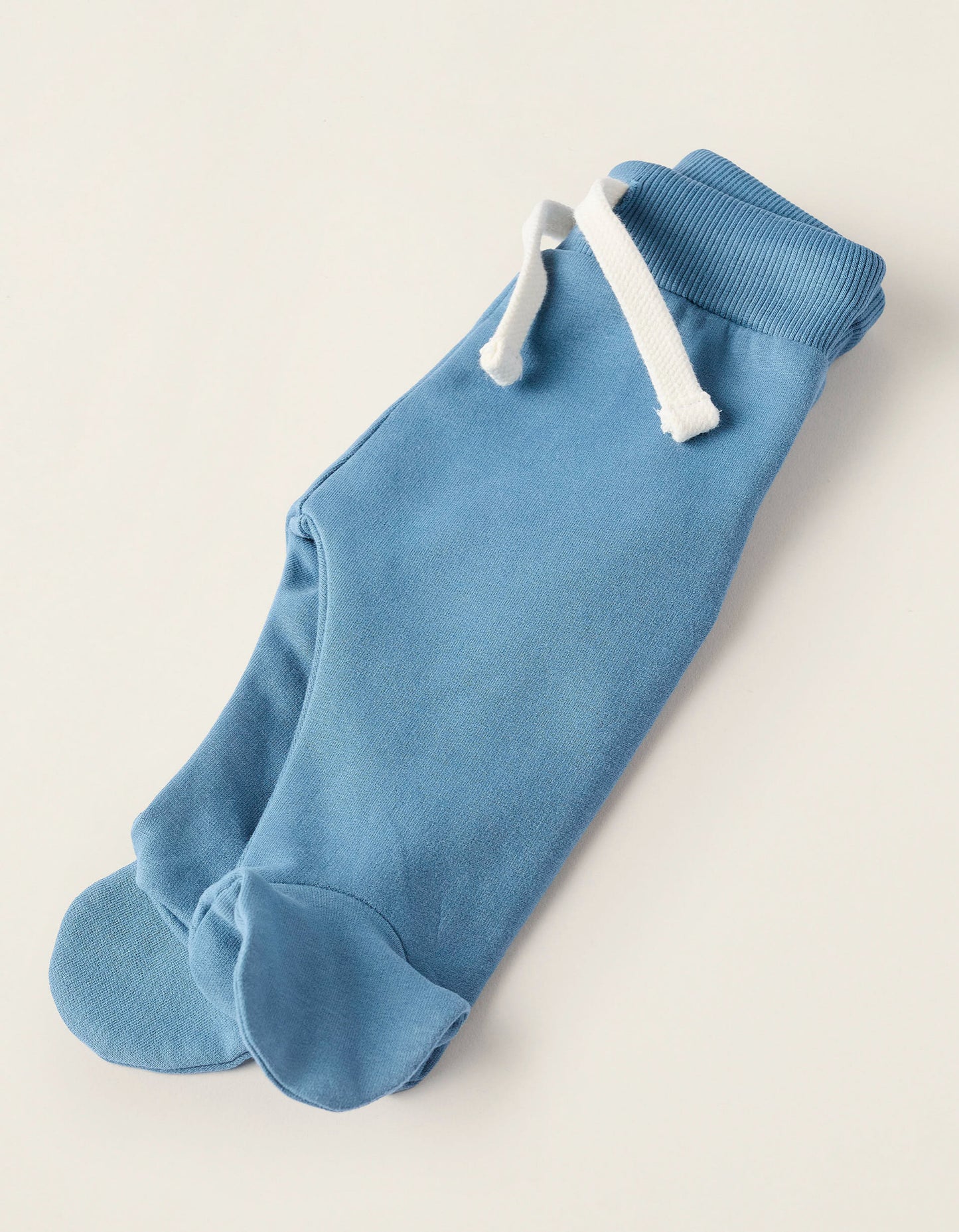 Sweatshirt + Footed Trousers for Newborns 'Tiger', White/Blue