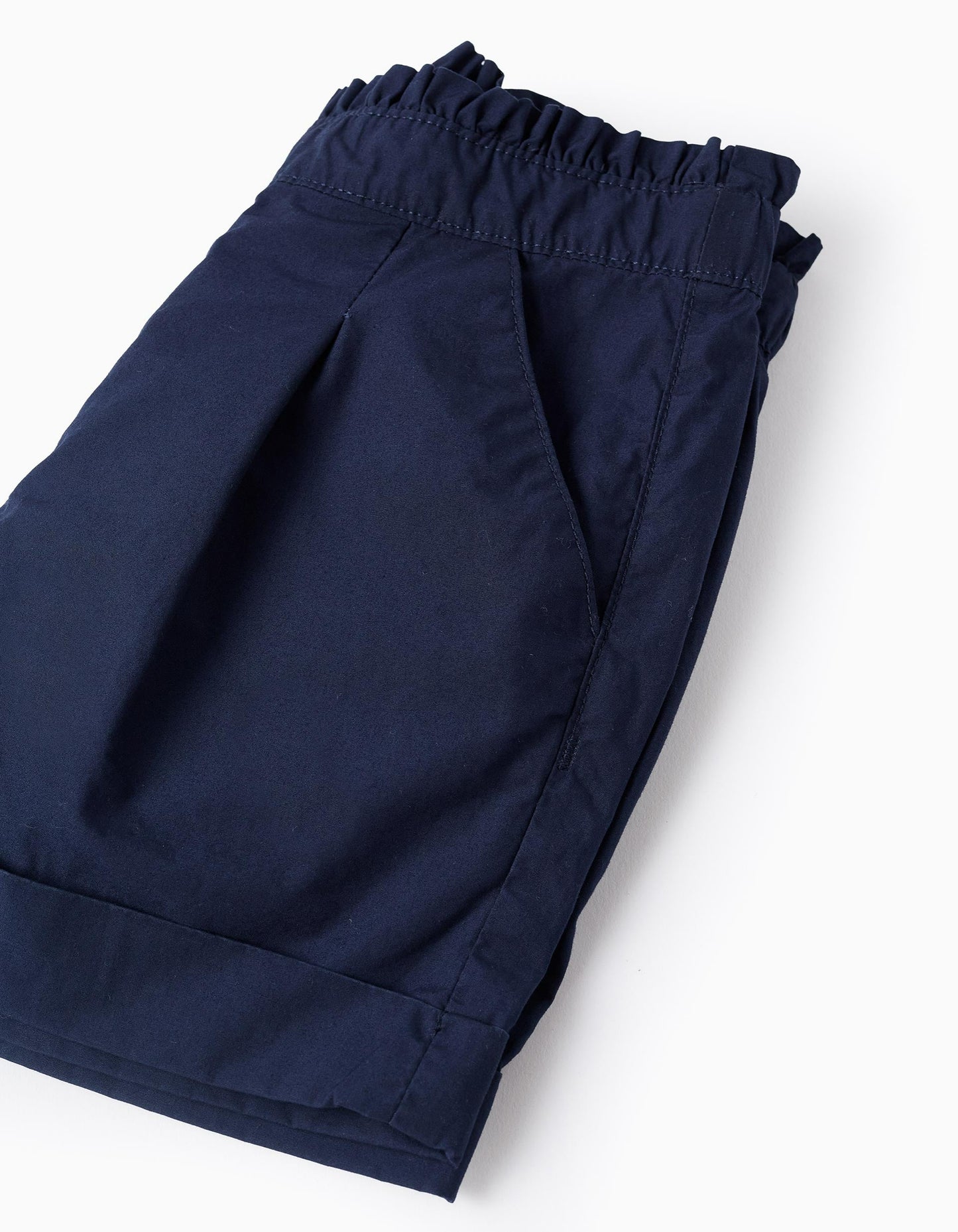 Poplin Shorts with Ruffles for Girls, Dark Blue