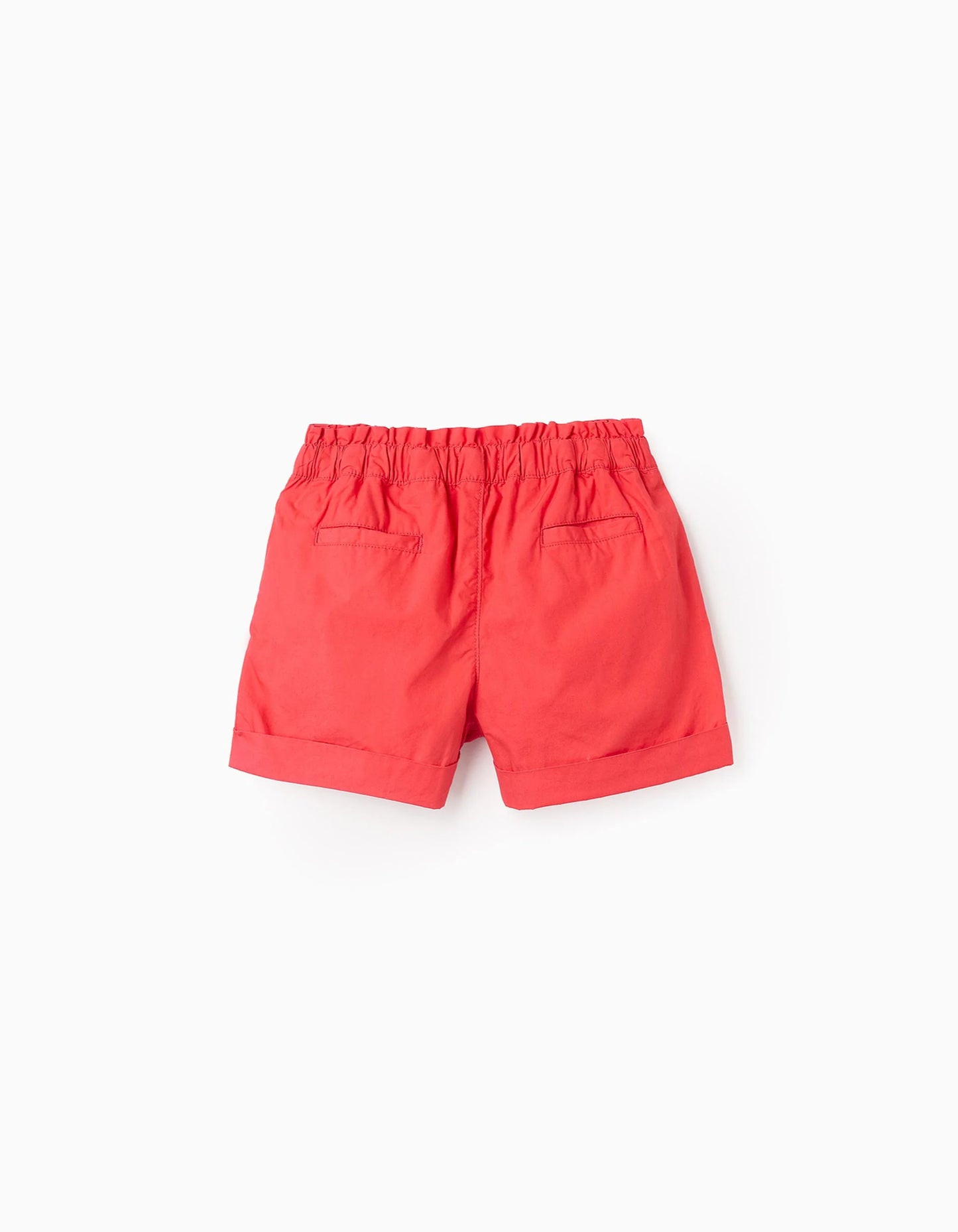 Poplin Shorts with Ruffles for Girls, Red