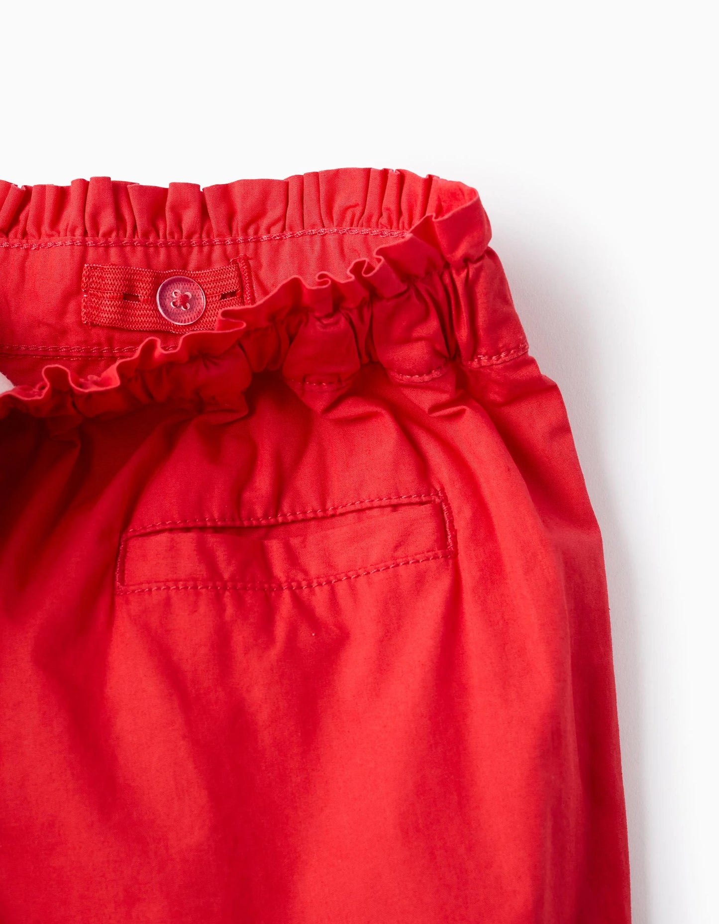 Poplin Shorts with Ruffles for Girls, Red