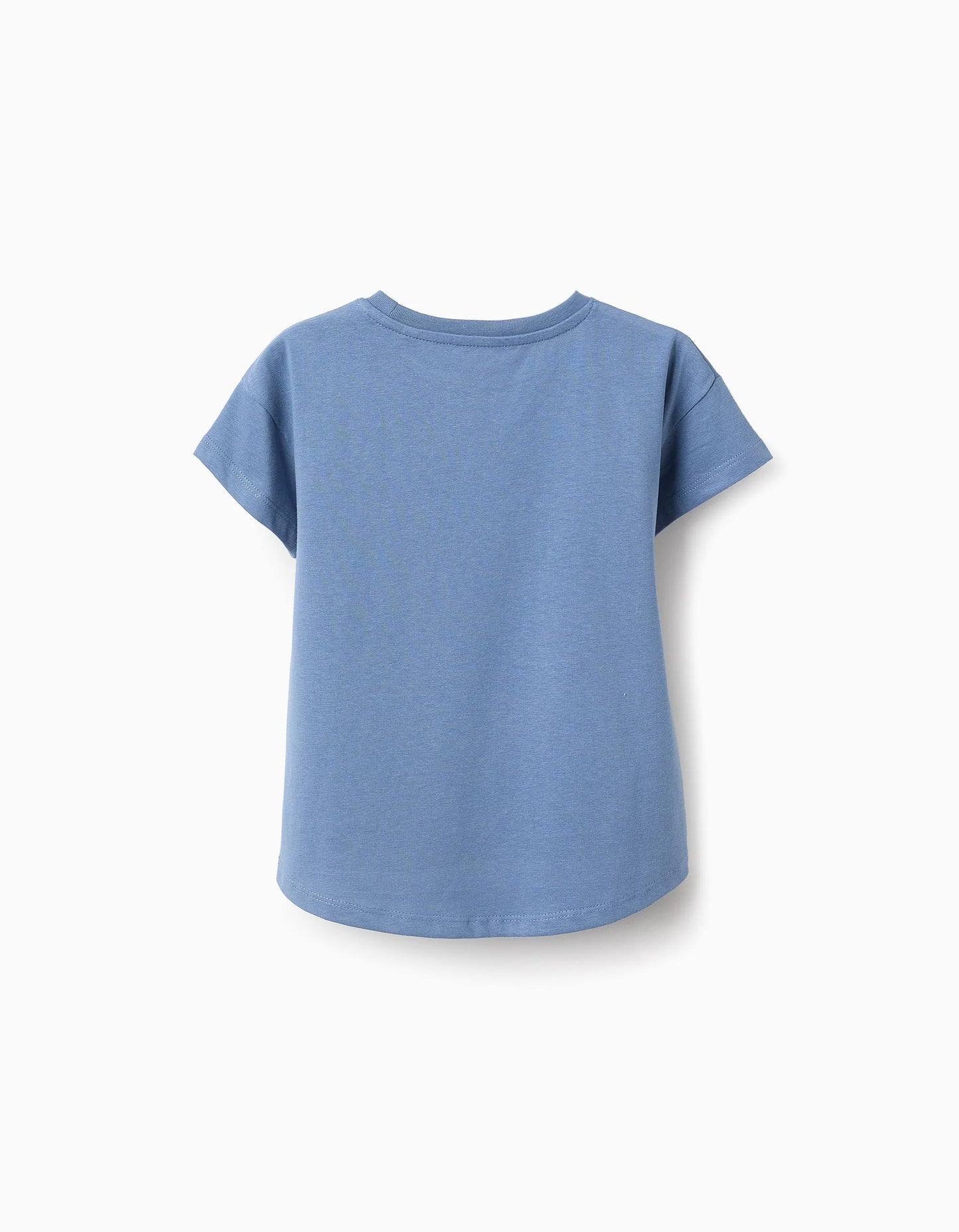 Cotton T-shirt with Print for Girls 'Summer', Blue
