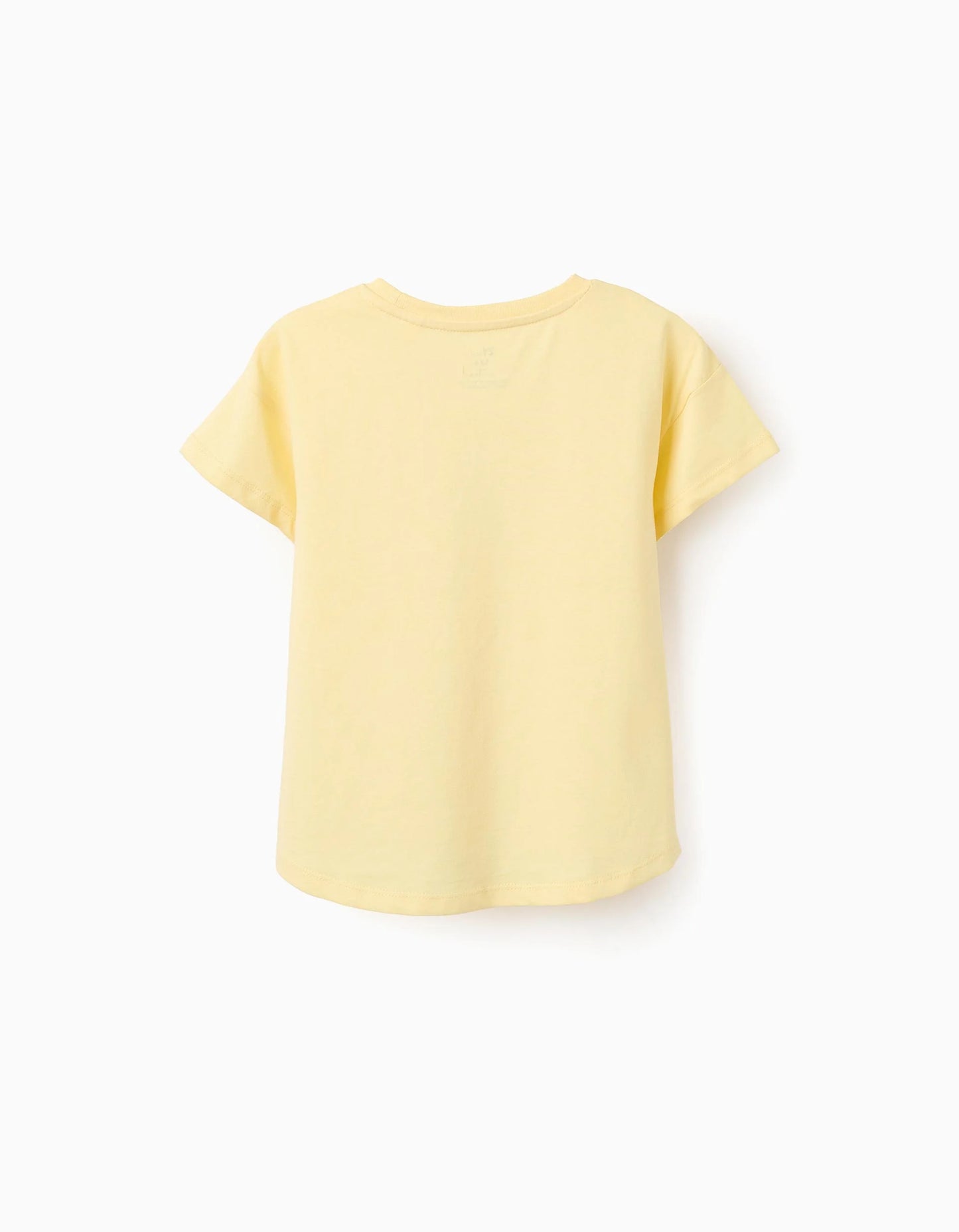 Cotton T-shirt with Motif for Girls 'Sunshine', Yellow