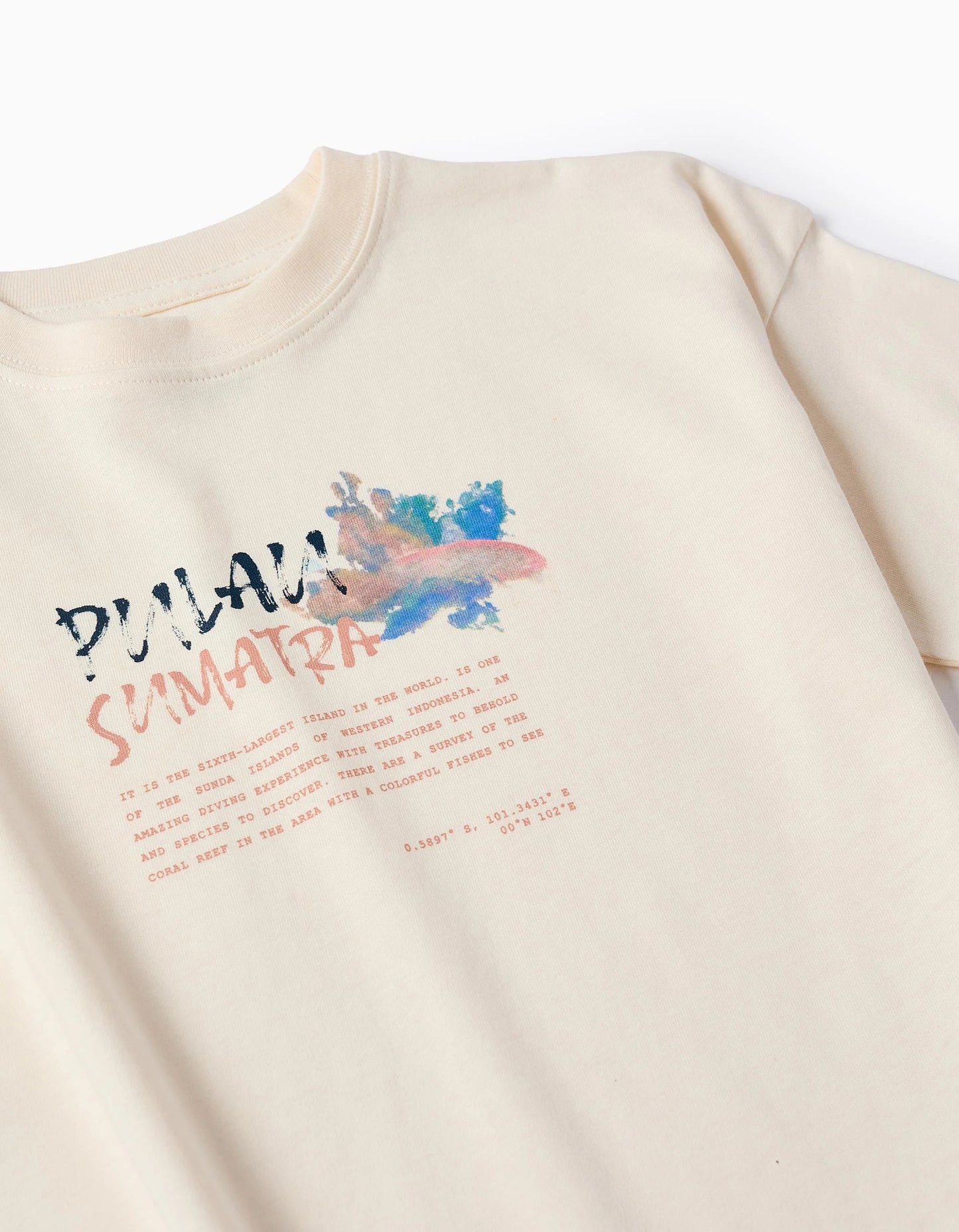 Cotton T-shirt for Girls 'Sumatra', Beige