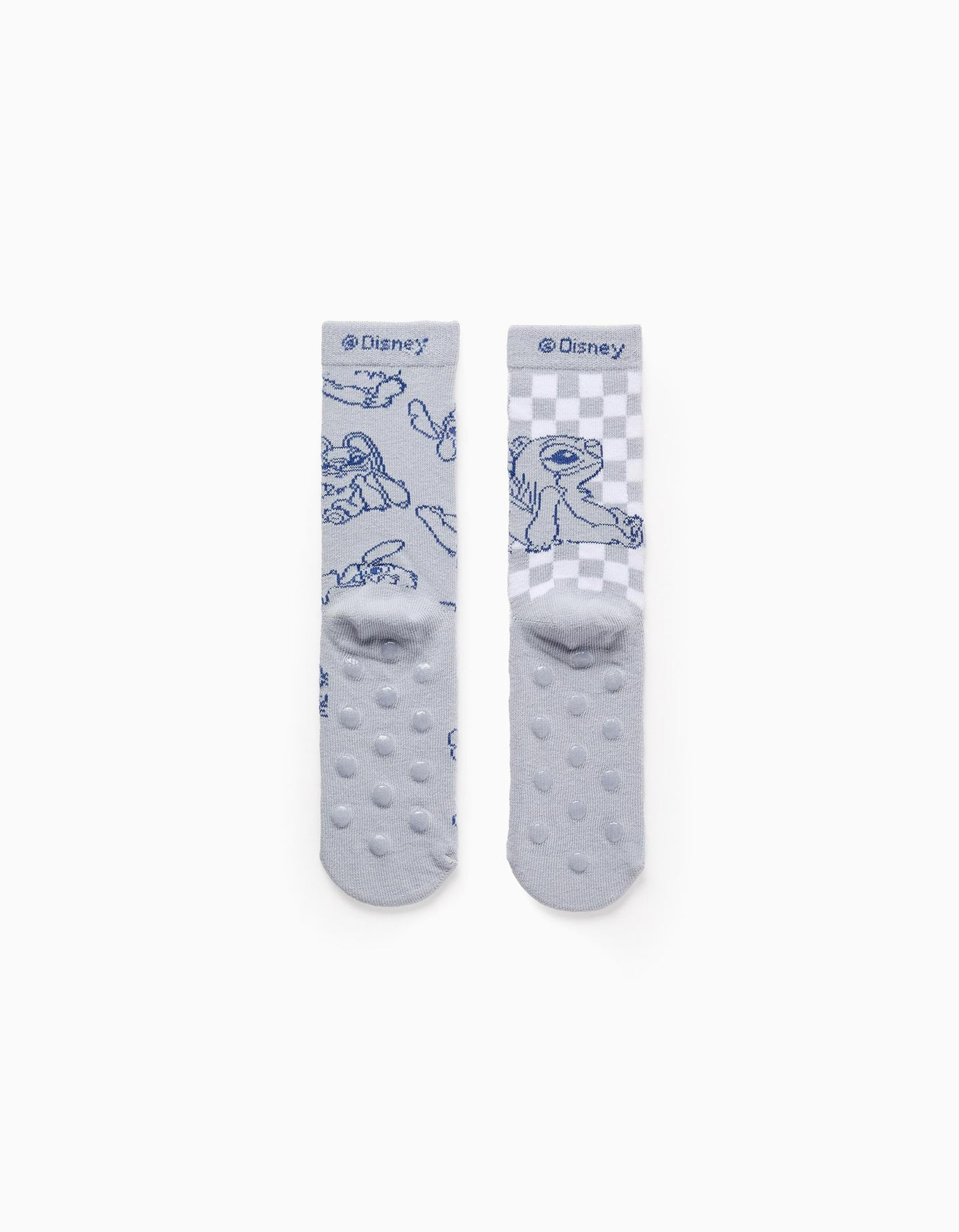 Pack 2 Pairs of Non-Slip Socks for Girls 'Stitch', Blue