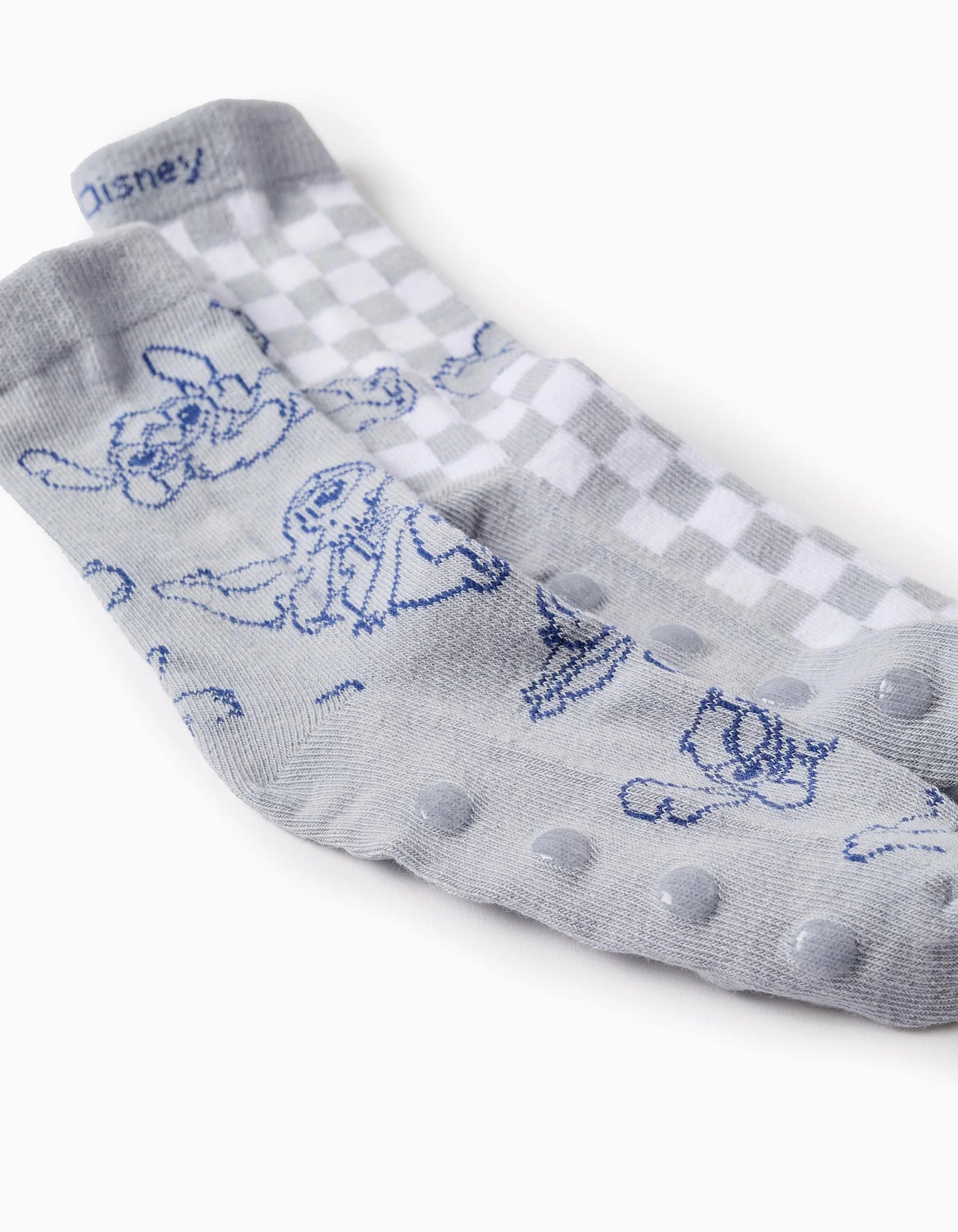Pack 2 Pairs of Non-Slip Socks for Girls 'Stitch', Blue