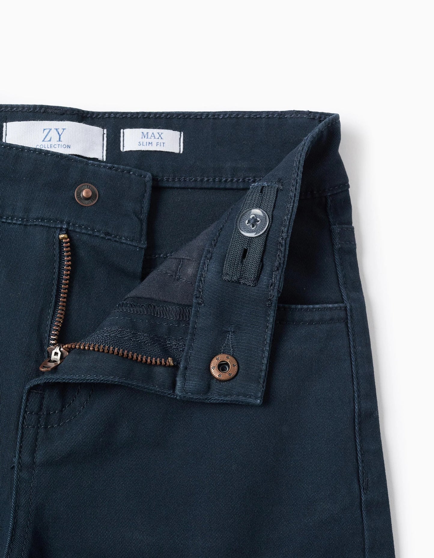 Twill Trousers for Boys 'Slim Fit', Dark Blue
