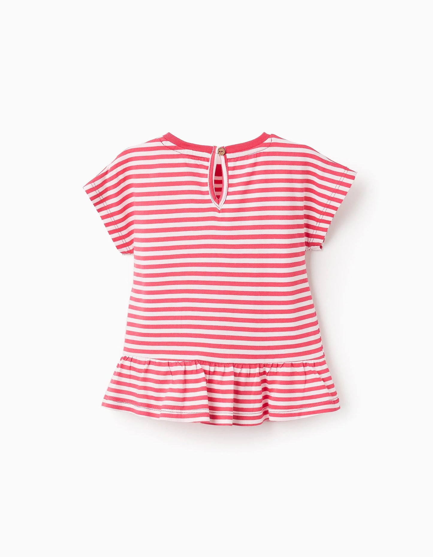 Striped Cotton T-shirt for Baby Girls 'Minnie', White/Red