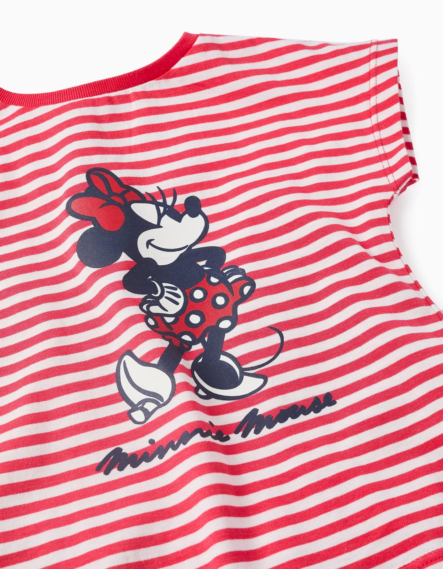 Striped Cotton T-shirt for Baby Girls 'Minnie', White/Red