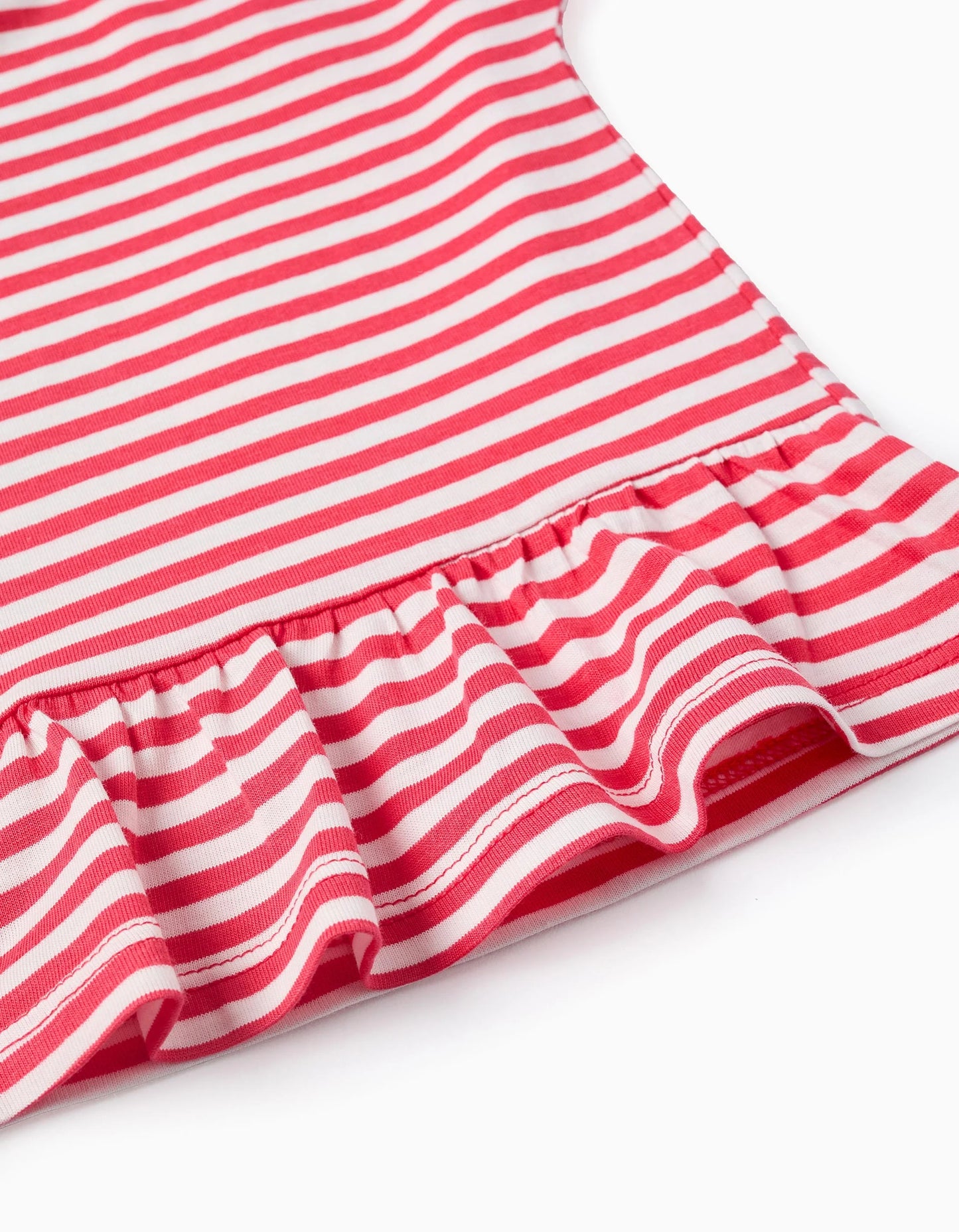 Striped Cotton T-shirt for Baby Girls 'Minnie', White/Red