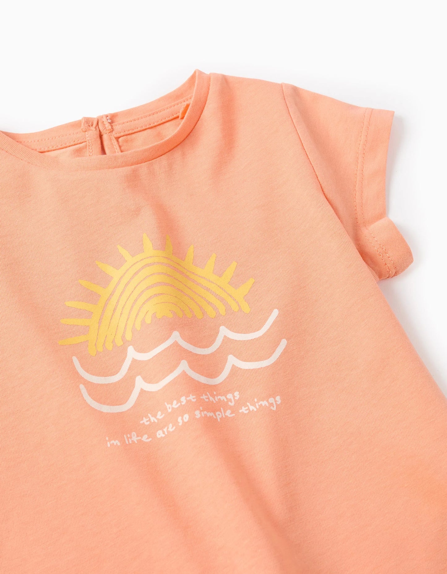 Cotton T-shirt for Baby Girls 'Sunshine', Coral