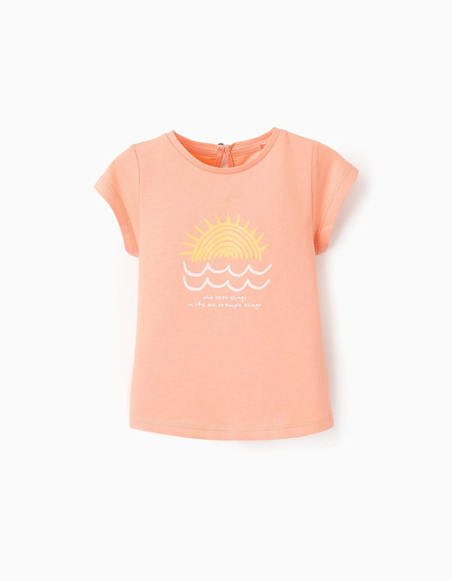 Cotton T-shirt for Baby Girls 'Sunshine', Coral