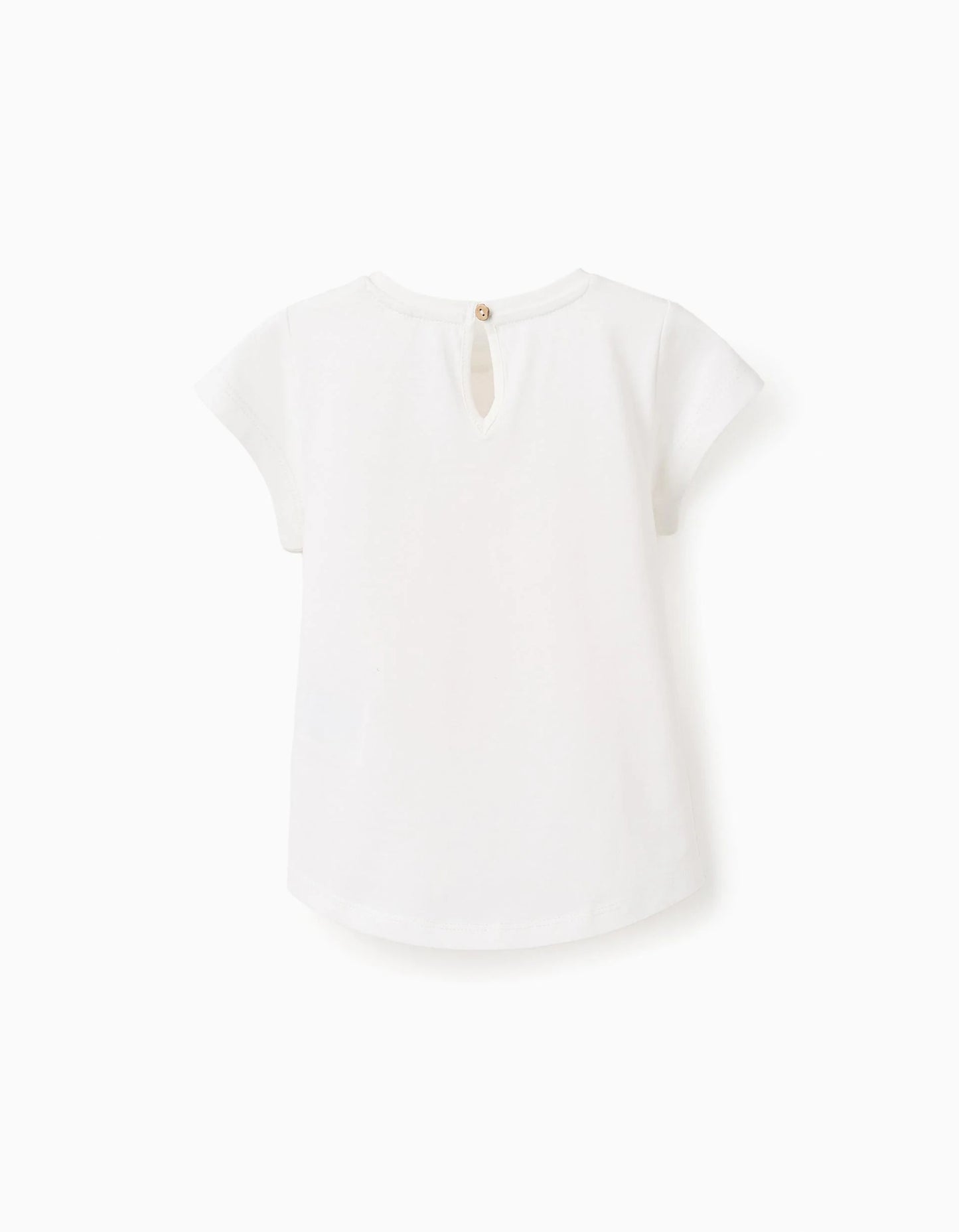 Cotton T-shirt for Baby Girls 'Nature', White