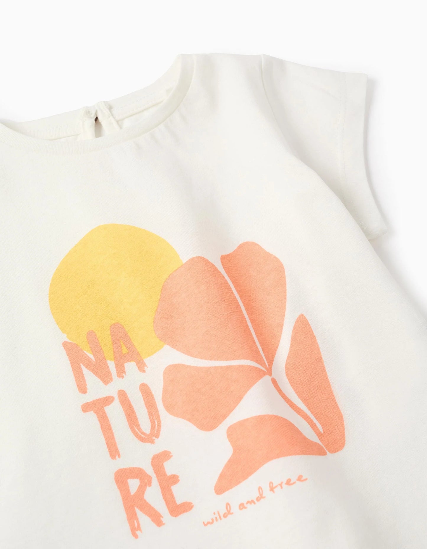 Cotton T-shirt for Baby Girls 'Nature', White