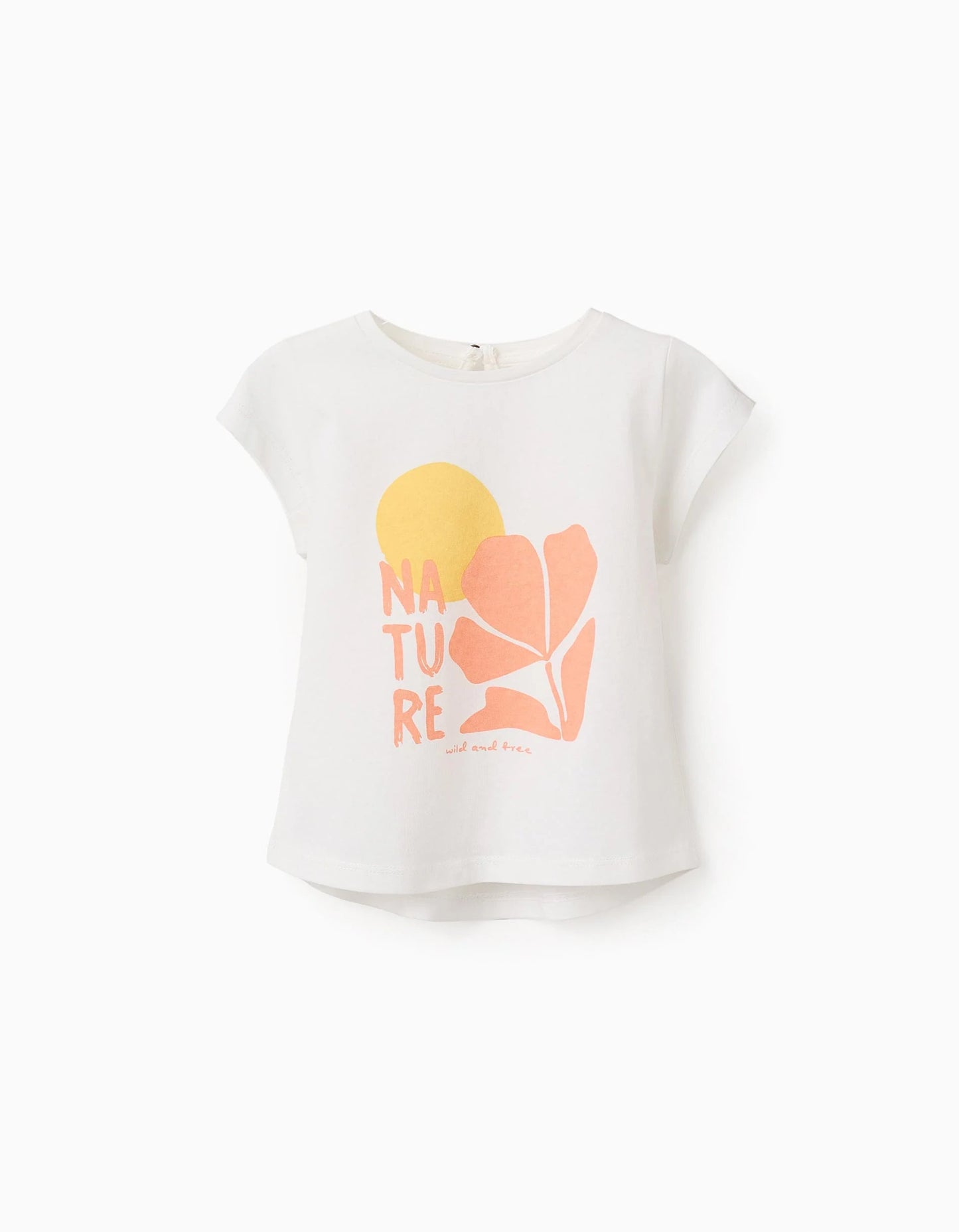 Cotton T-shirt for Baby Girls 'Nature', White