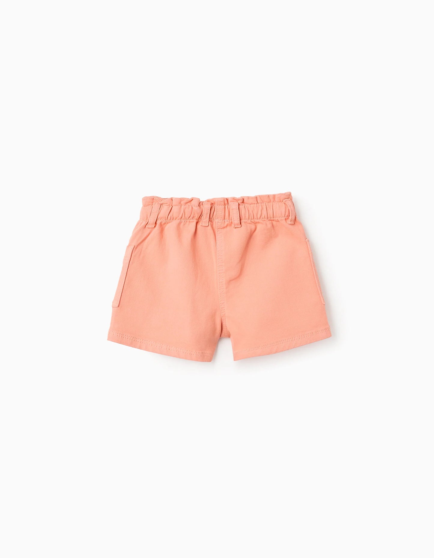 Paperbag Waist Shorts for Baby Girls, Coral