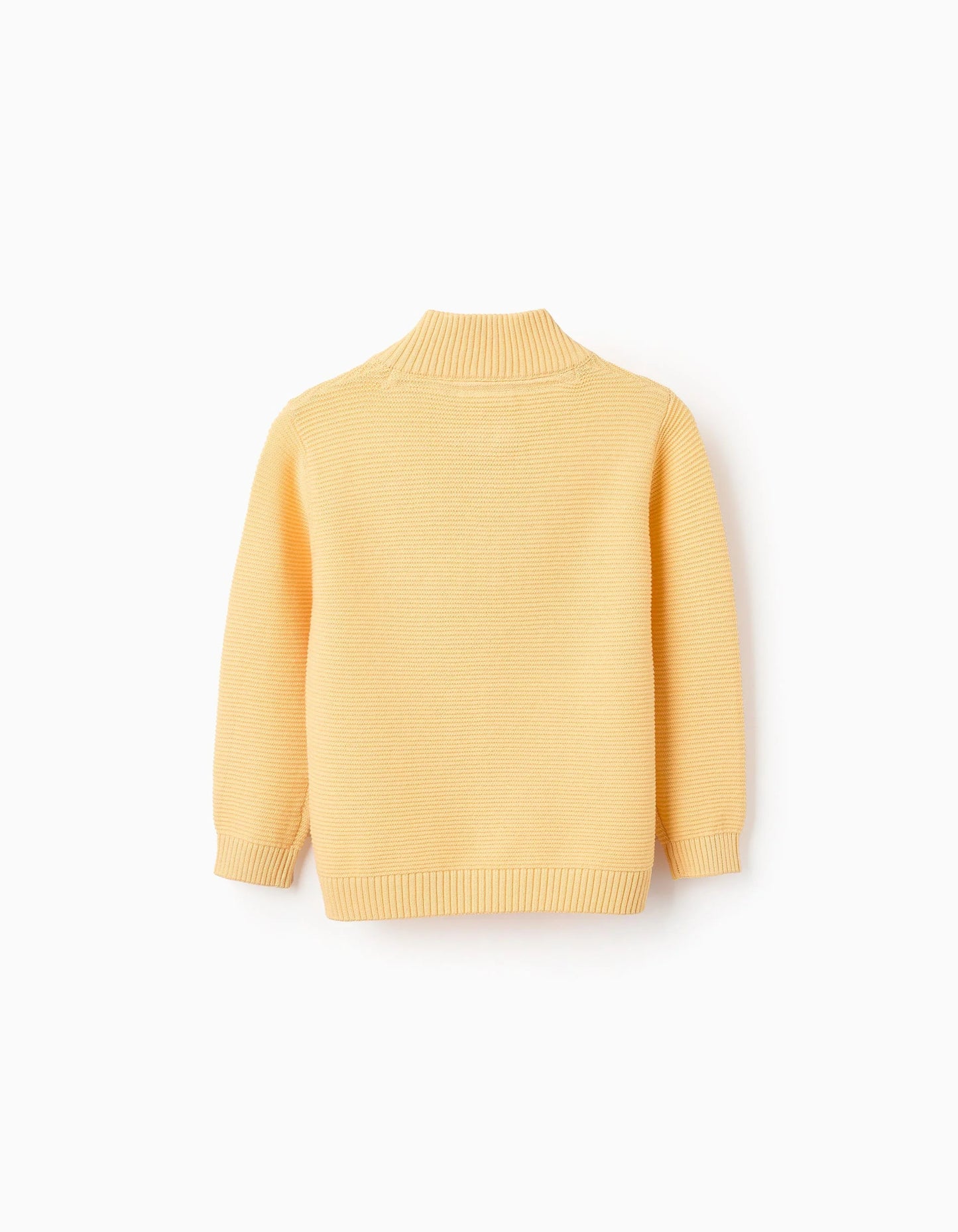 Knitted Jumper with Texture for Baby Boys, Yellow