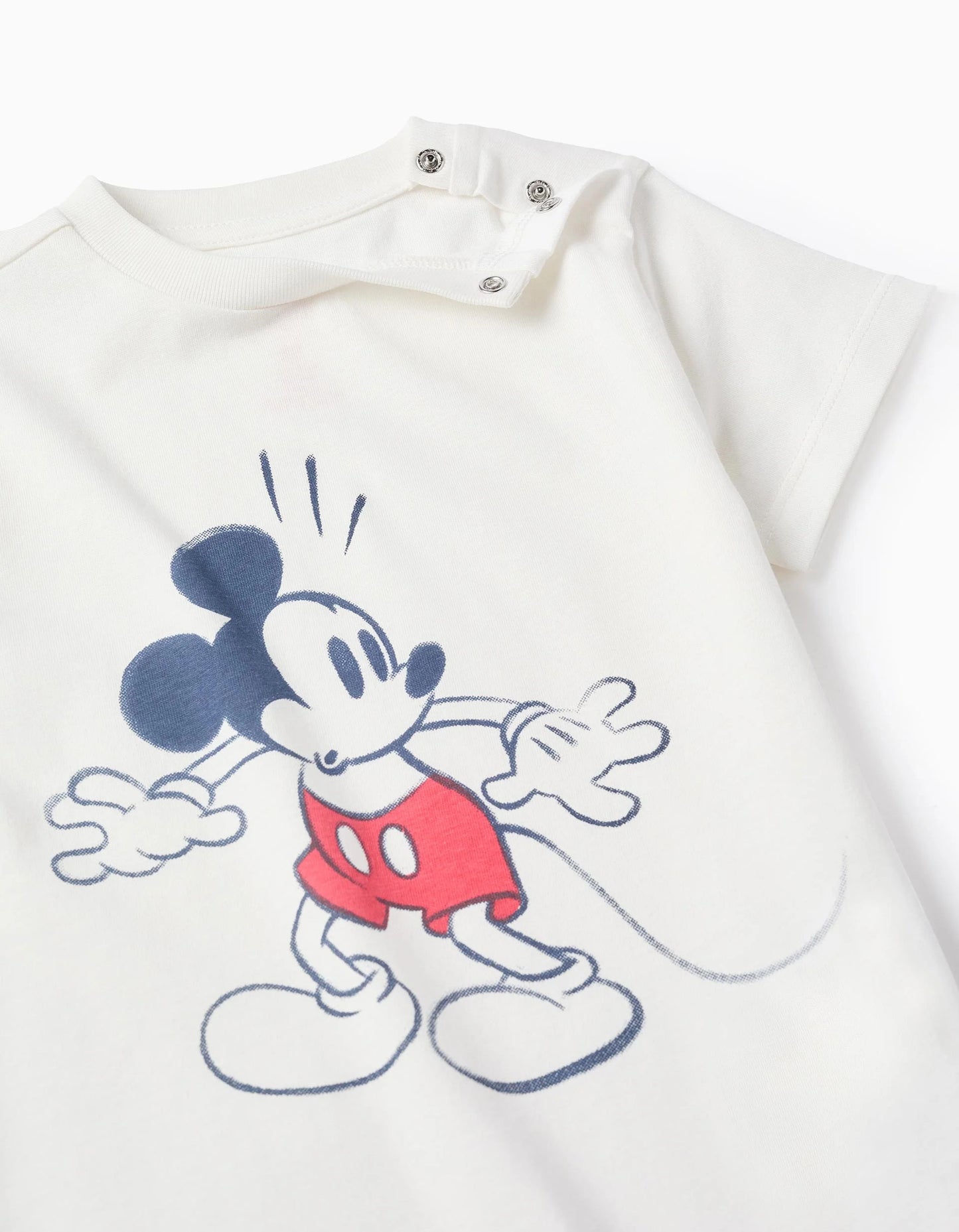 Cotton T-shirt for Baby Boys 'Mickey', White