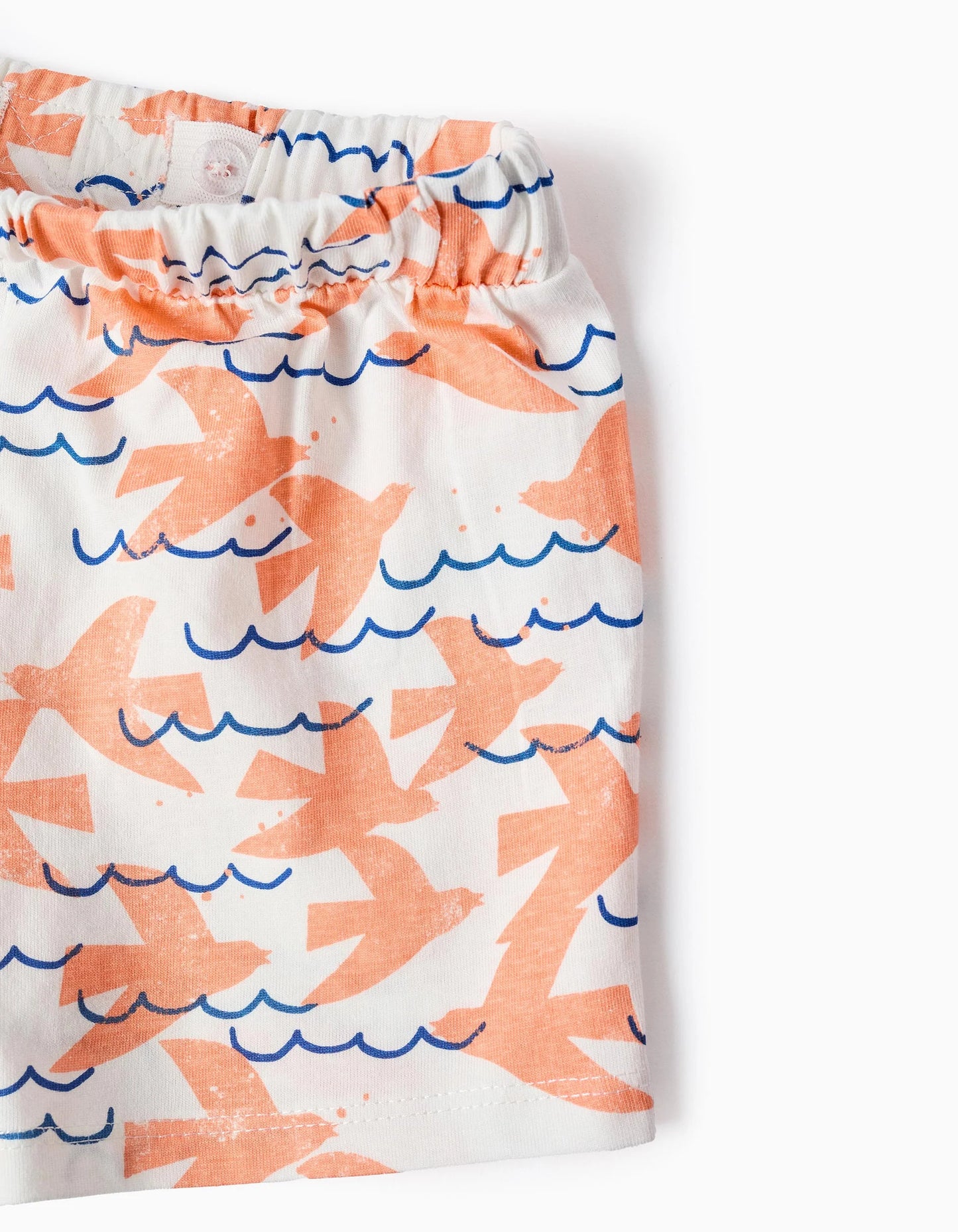 T-shirt + Shorts with Motif for Baby Girls 'Free', Coral/White