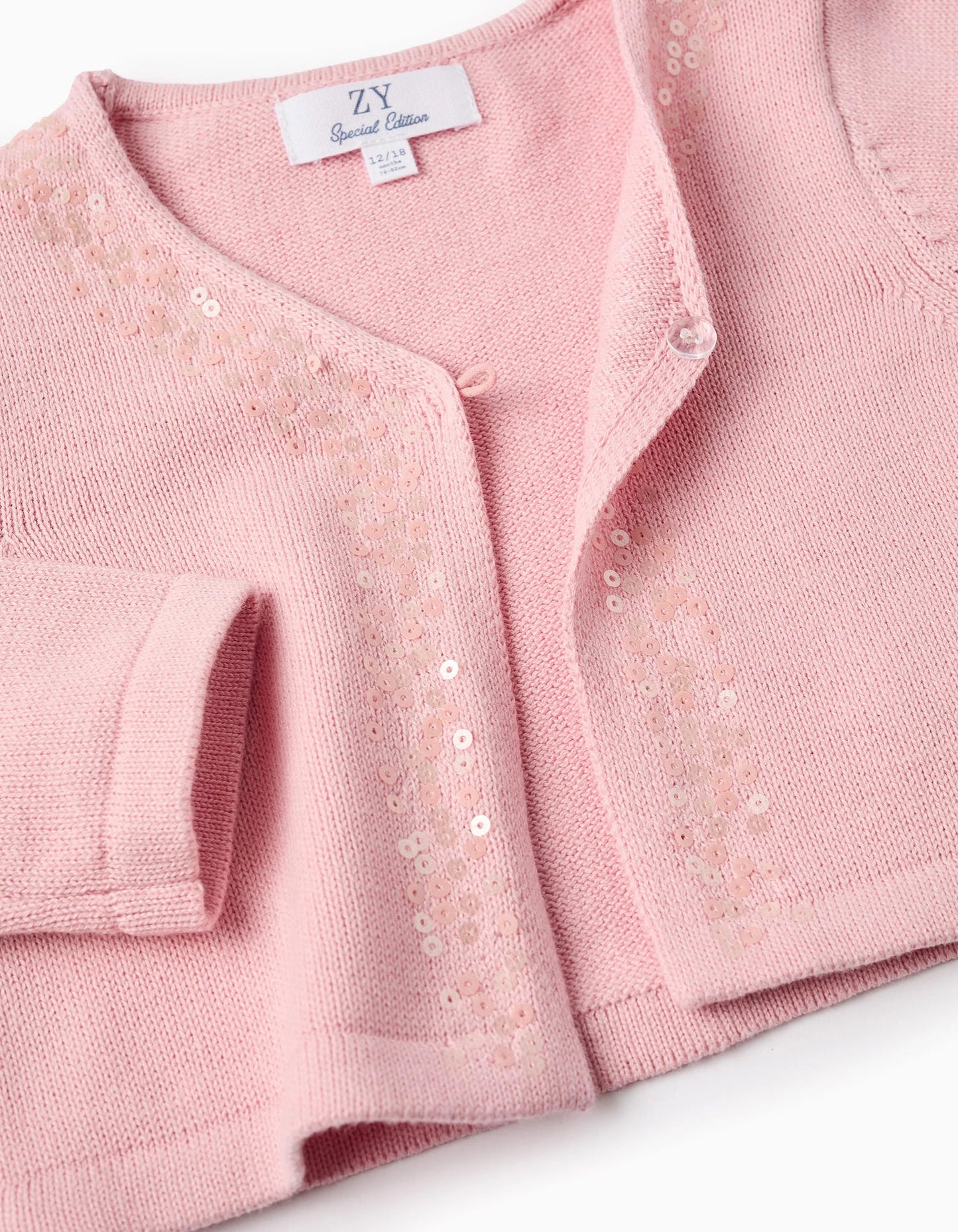 Cardigan with Sequins for Baby Girls, Pink