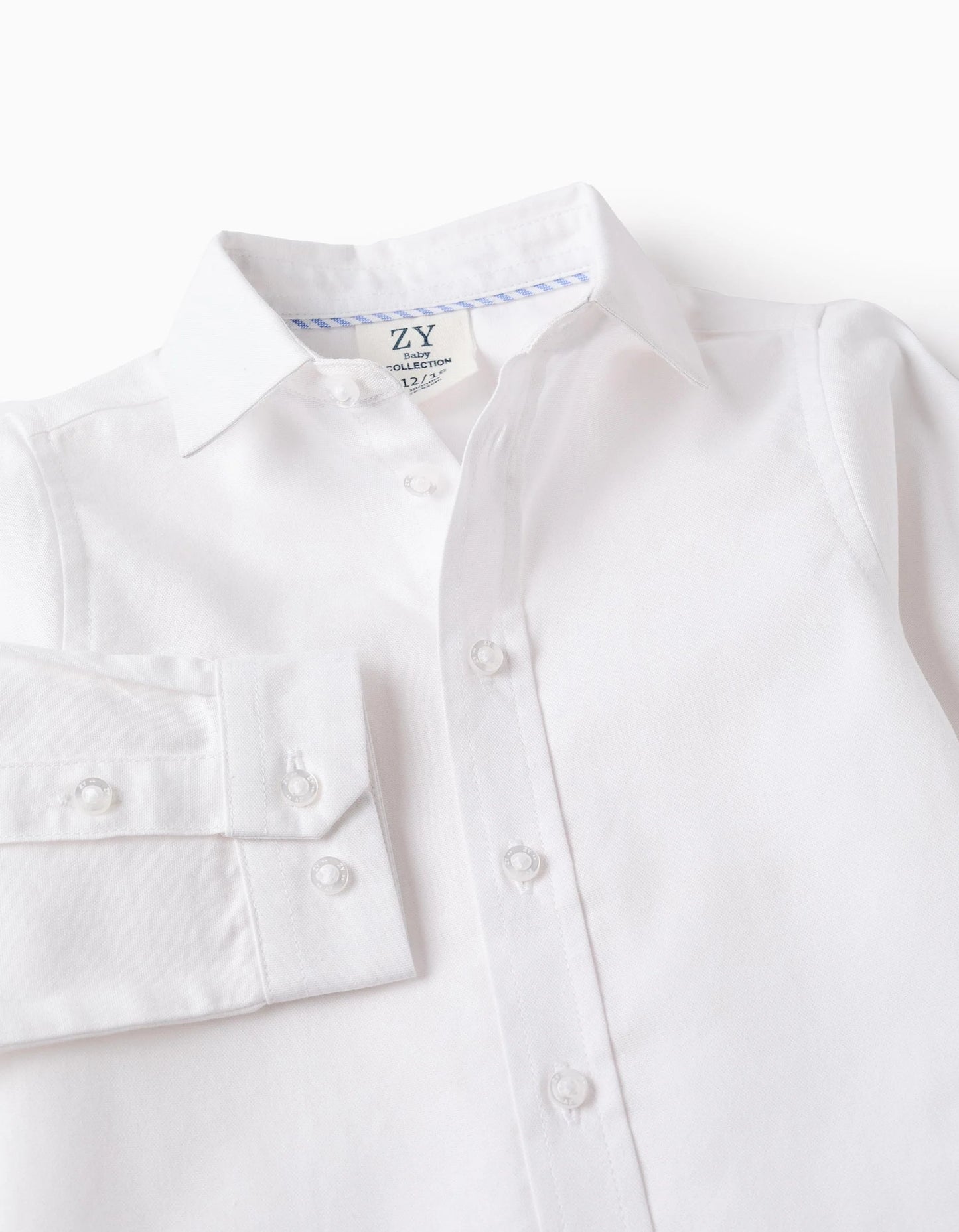 Shirt in Cotton Oxford for Baby Boys, White