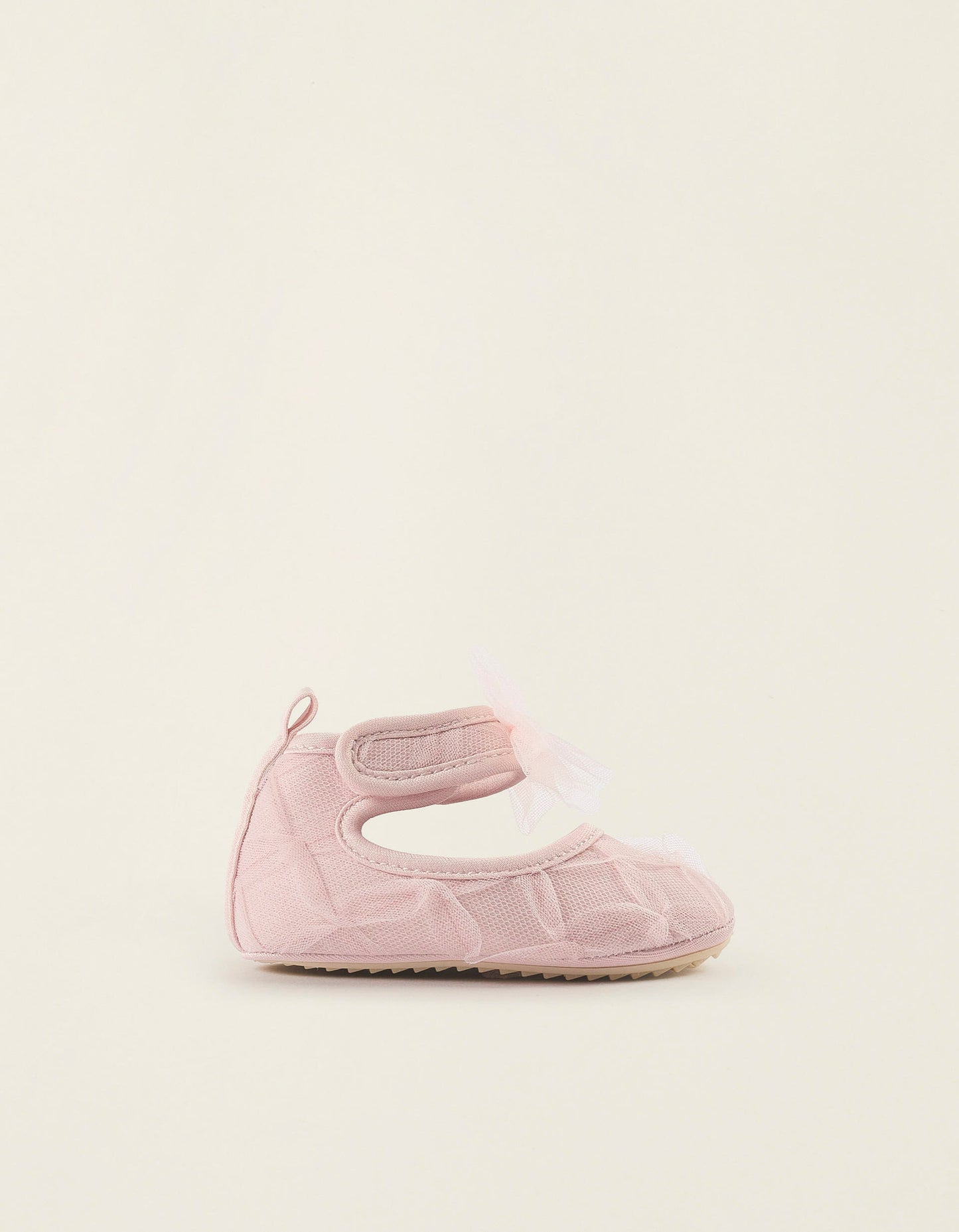 Ballerinas with Tulle and Bow for Newborn Girls, Pink