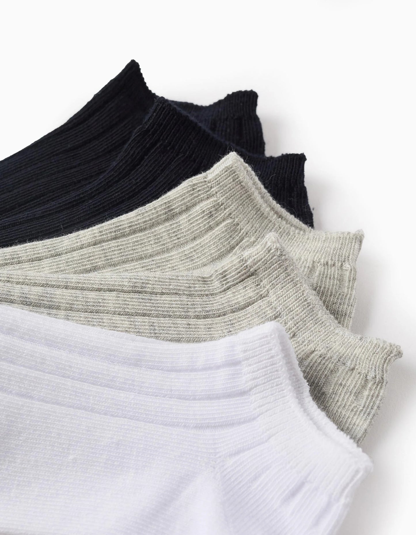 Pack of 5 Pairs of Ribbed Ankle Socks for Boys, Multicolour